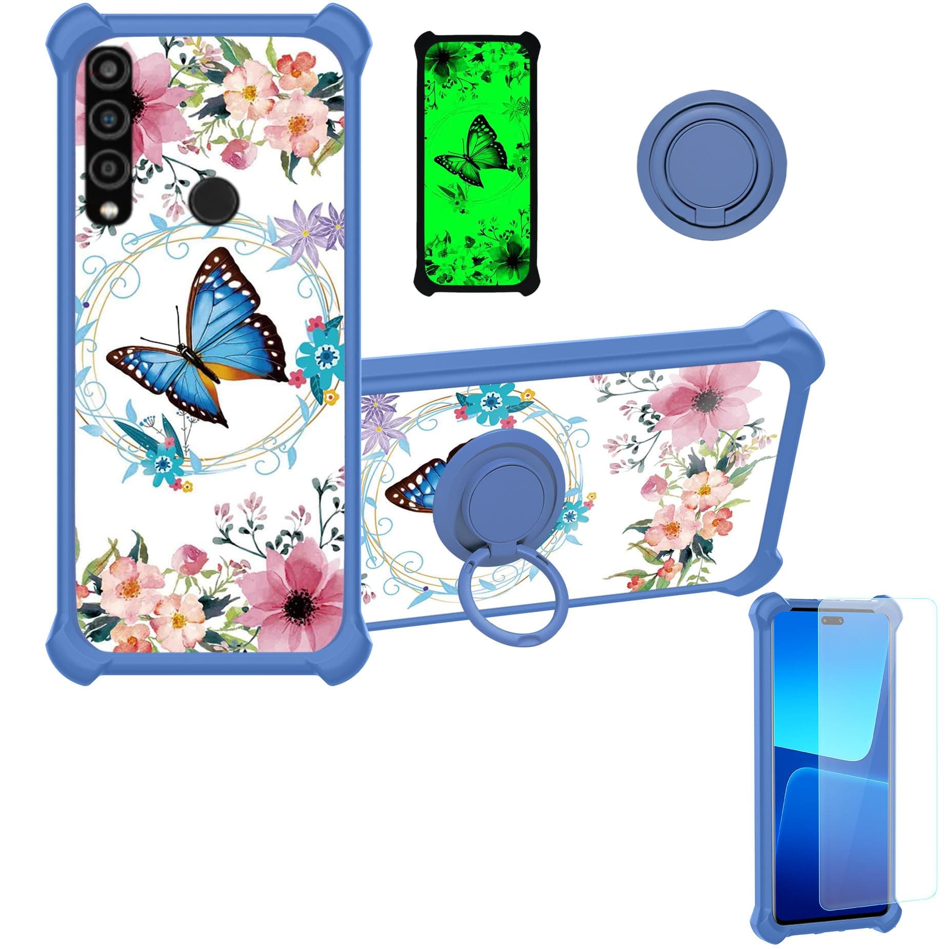 Orbic Myra Case Compatible with Orbic Myra 5g Phone Case Magic 5G Case Cover [with Tempered Glass Screen Protector][Hard PC + Soft Silicone][Luminous Effect] YGL-LHD