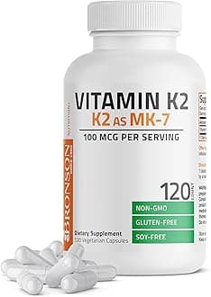 - Bronson Vitamin K2 as MK-7 Menaquinone 100 mcg Non-GMO, 120 Capsules