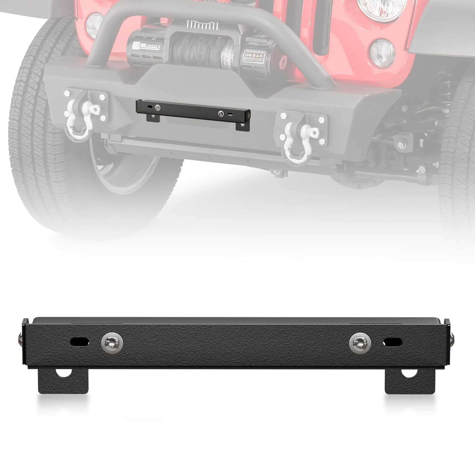 YZONA Universal Flip-Up Front License Plate Frame for 10" Hawse Fairlead Mount Compatible with Jeep Ford Dodge Chevy GMC Nissan Toyota Ram Pickup Truck & Off-Road Car, Bumper Winch Bracket Holder