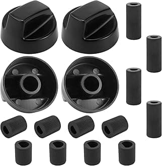 AMI PARTS Black Oven Control Switch Knob with 12 Adapters for Oven/Stove/Range Universal Knobs Wide Application
