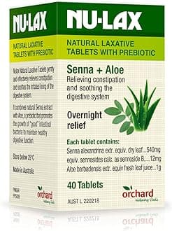 Natural Laxative Tablets With Prebiotic Senna + Aloe 40 Tablets