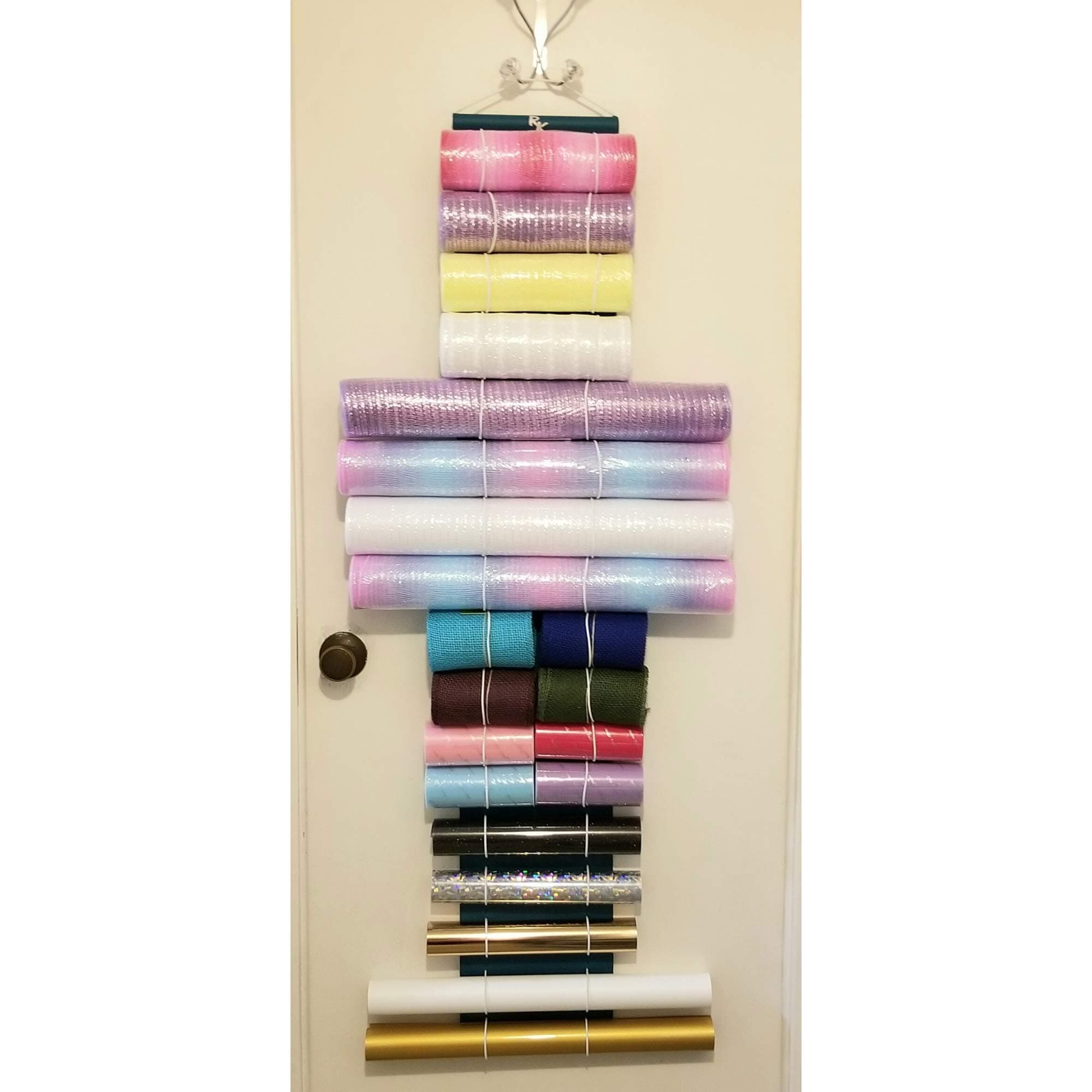 Deco Mesh Storage, Tulle Storage, Teal, 16 Roll Capacity by The Roll Keeper