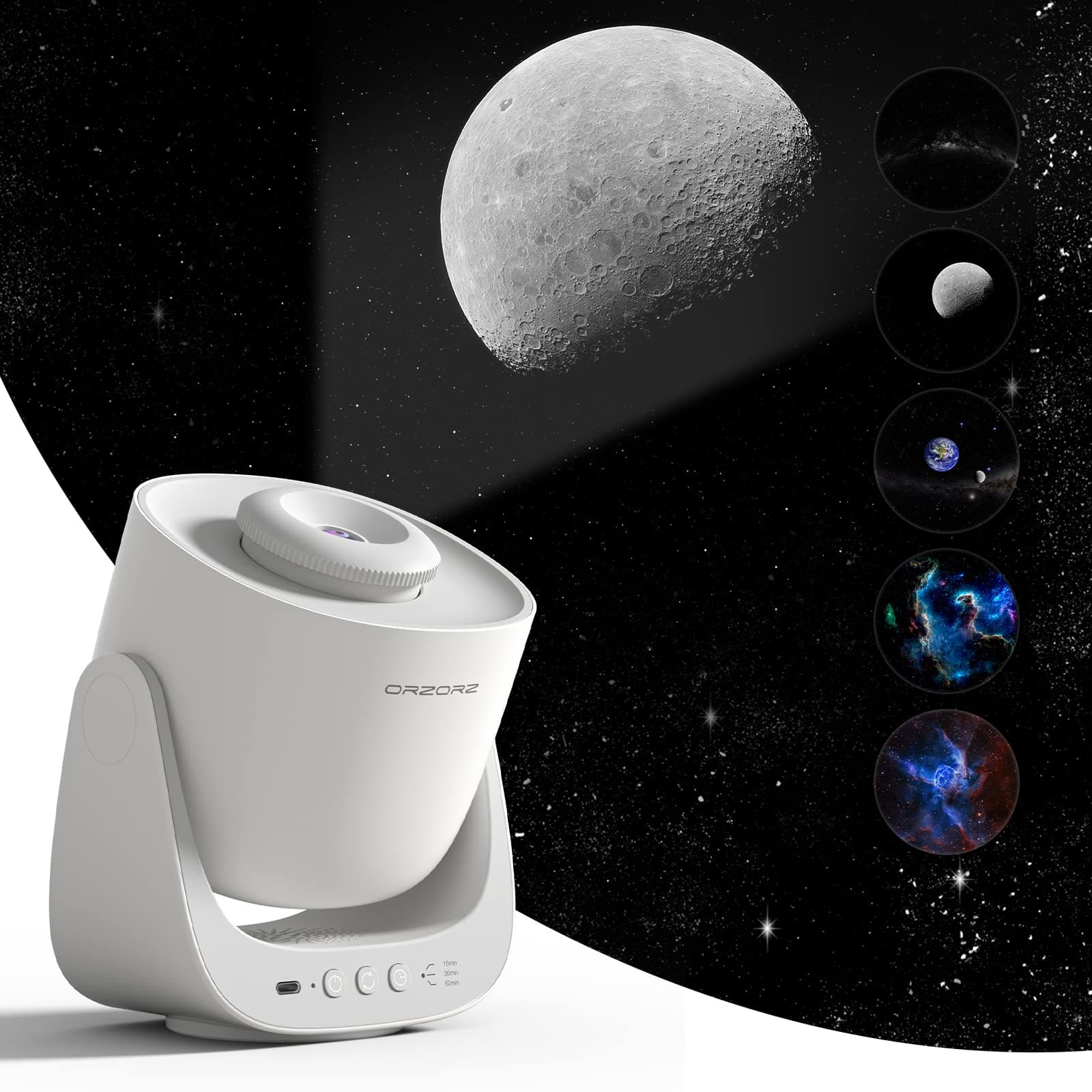 ABS Galaxy, Star Projector For Night Sky, Planetarium Projector Light/Lamp For Kids, Home, Bedroom(Orzorz, Battery Powered, LED, ?2.3E+2 Volts, ?2.3E+2 volts, White)
