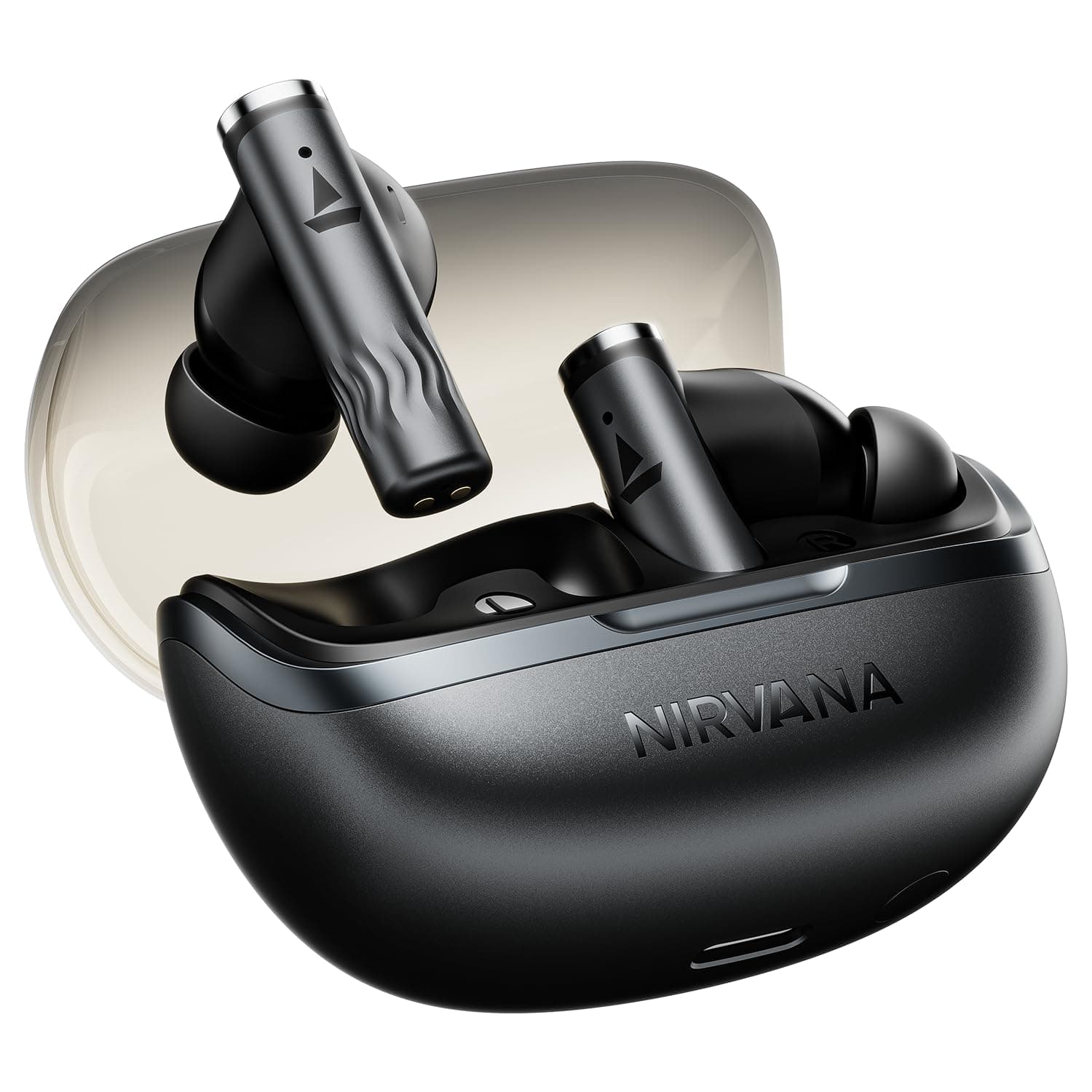 Nirvana Zenith Pro, 50dB Hybrid Adaptive ANC, Spatial Audio, Hi-Res Audio LDAC, 6Mics AI-ENx, 80 Hrs Battery, Bluetooth Earbuds, TWS Ear Buds Wireless Earphones with mic (Velvet Grey)
