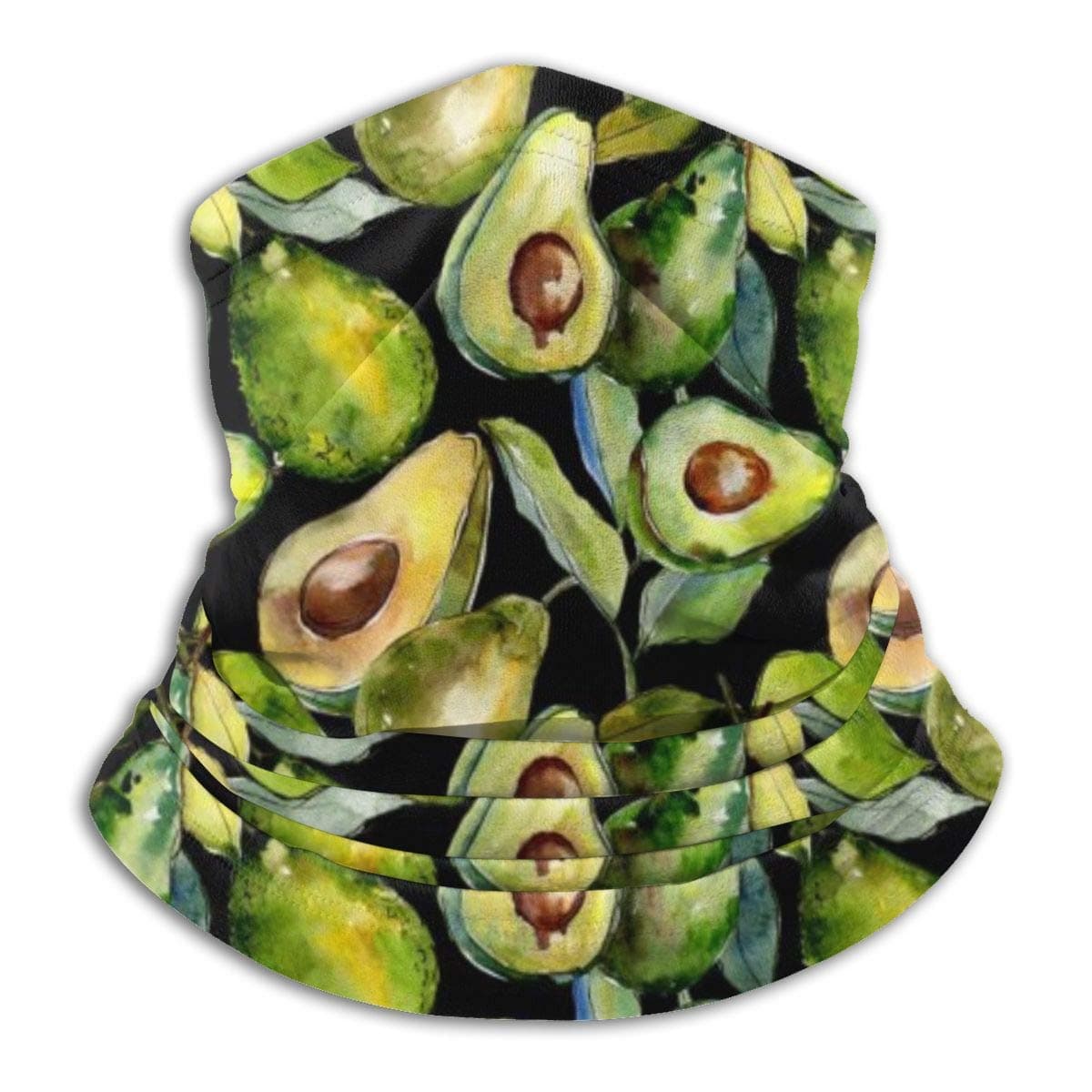 Zcfhike Green Avocado Wild Fruit Style Pattern UV Face Mask Soft Windproof Keep Warm Moisture Wicking Winter Microfiber Neck Warmer 30×25cm