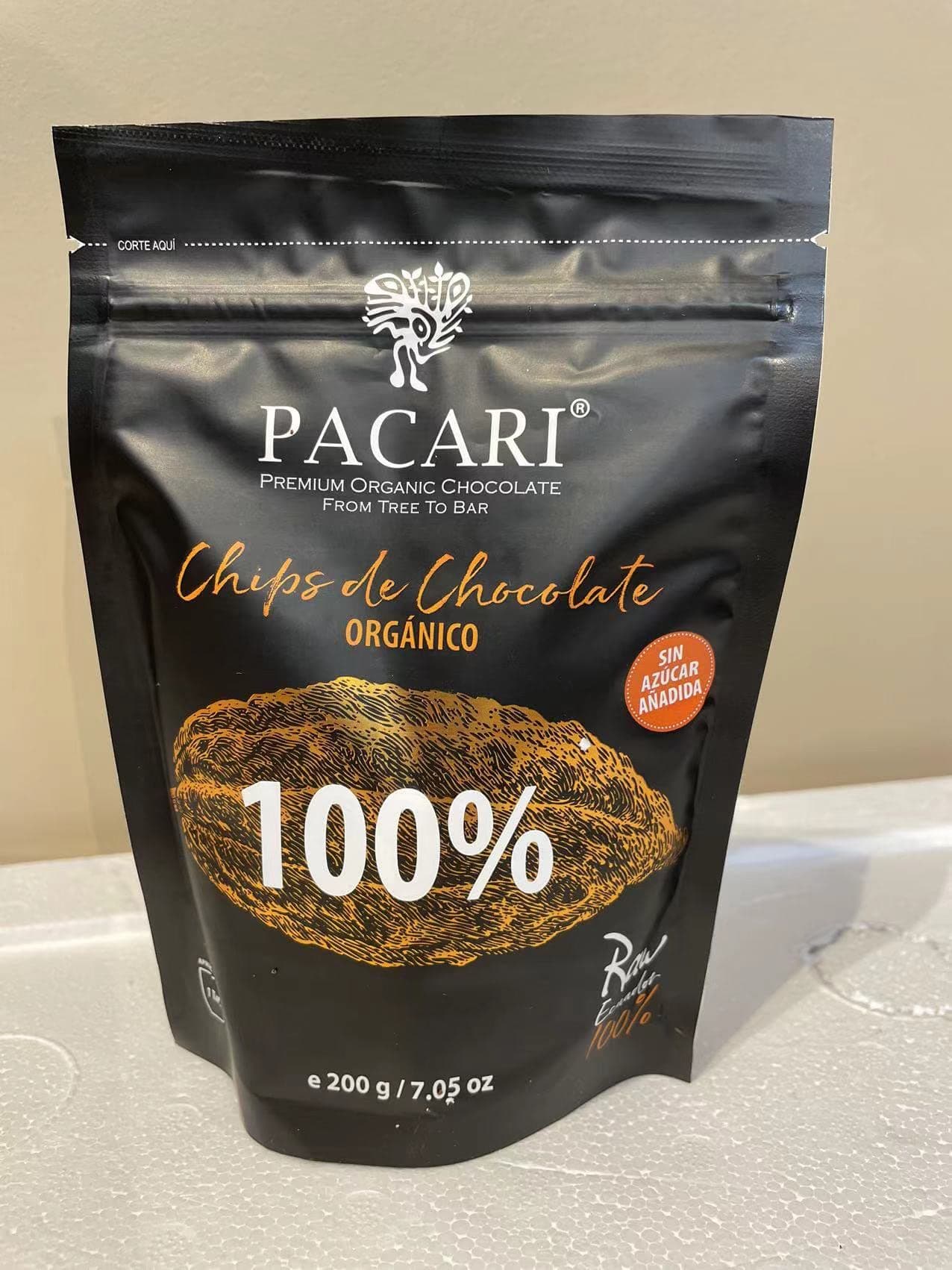 100% Cacao Organic Chocolate Chips 200 Gr/8oz