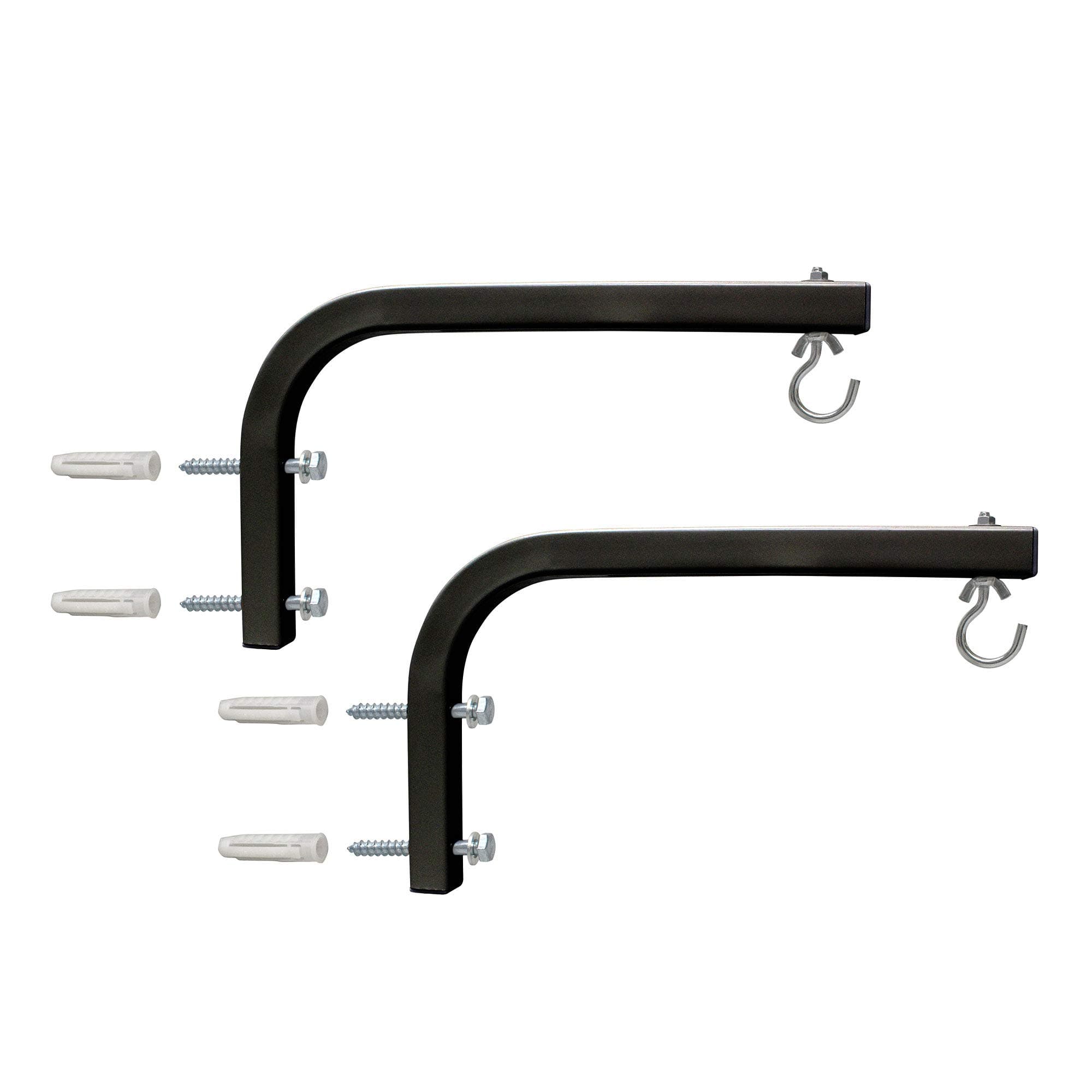 AKIA SCREENS10 inch Universal Projector Screen L-Bracket Wall Hanging Mount kit 10" Adjustable Extension with Hook for Projection Screen Indoor Outdoor Movie Video Home Theater, Black Bracket AK-ZLB