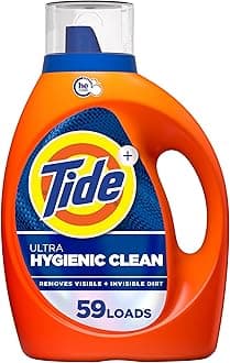 Tide Hygienic Clean Heavy 10X Duty Laundry Detergent Liquid Soap, Original Scent, HE Compatible, 59 Loads, 84 fl oz