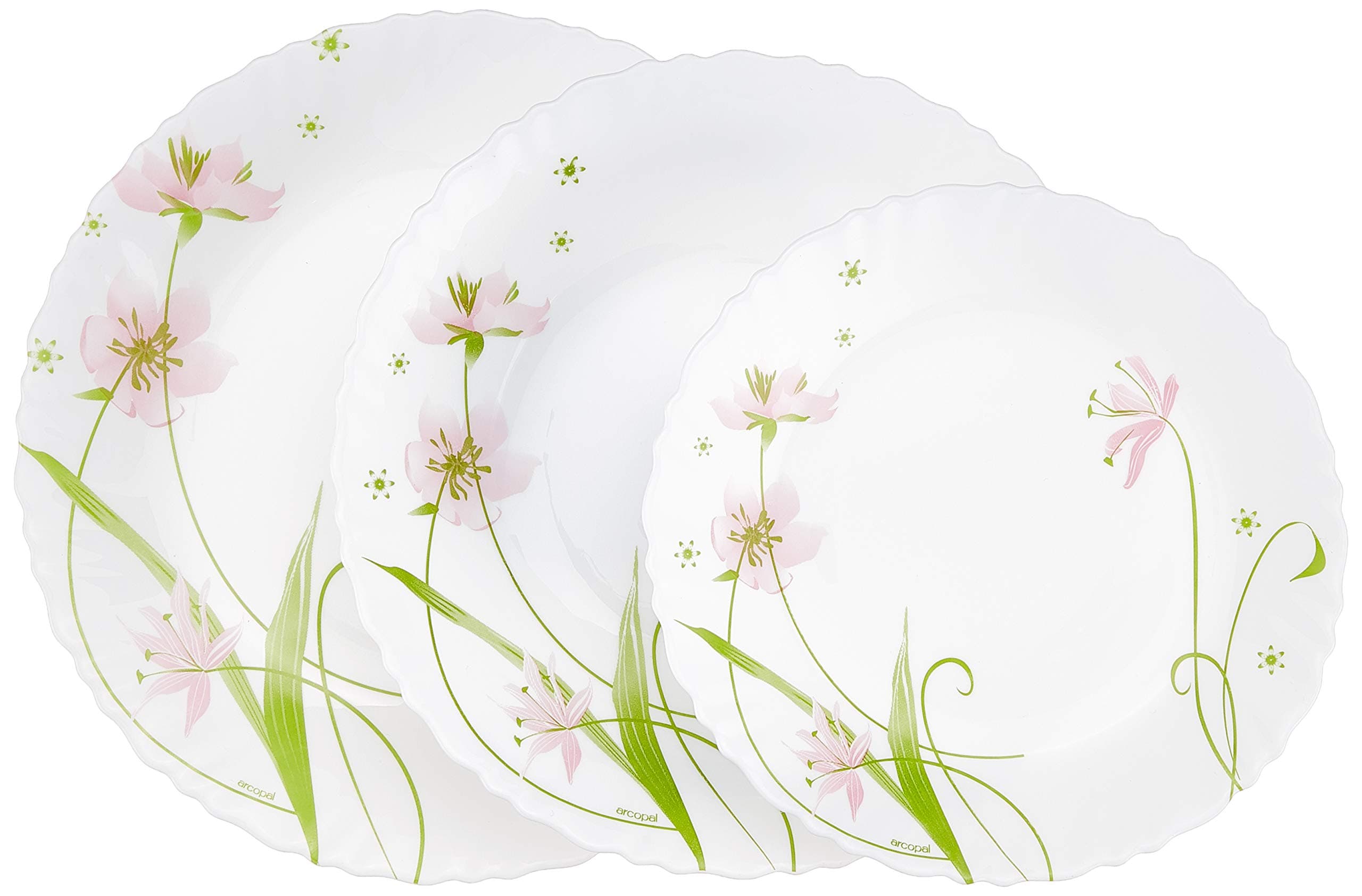 Dajar Selma Table Service Set 18 Pieces. Arcopal White Pink Green 31.3 x 16.1 x 29.7 cm Glass, Units