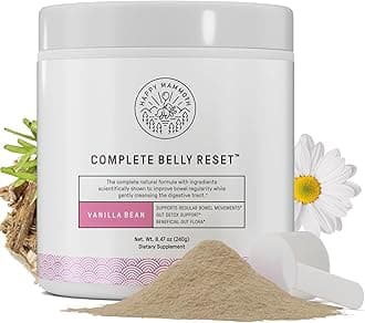Complete Belly Reset Digestive Health Supplement Powder for Men & Women, Supports Gut Health, Reduces Bloating & Gas, Promotes Bowel Regularity, 24 Servings Vanilla Flavor