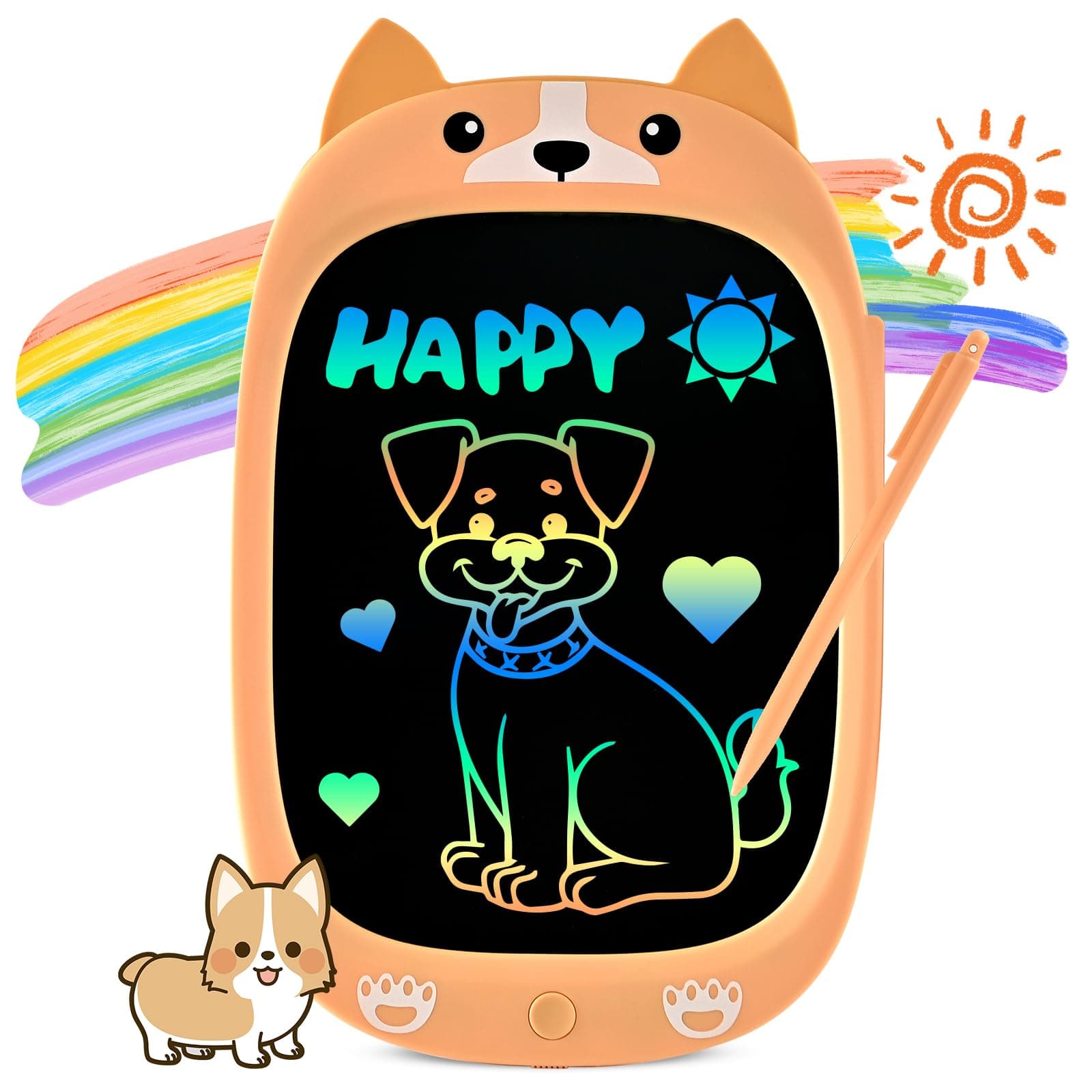 Cimetech LCD Writing Tablet, Doodle Board Stocking Stuffers for Kids Toys, Educational Drawing Painting Pad with Cute Dogs Design Gift for Kid 3+ Years Boys Girls Todders Christmas Birthday