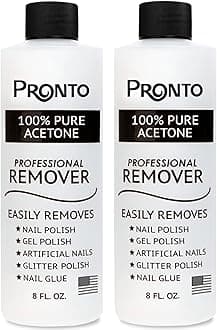 Pronto 100% Acetone Gel Nail Polish Remover for Nails | Acetone Nail Polish Remover & Gel Remover For Nails, Glue, Gel, Acrylic & Dip | 8 Fl oz (Pack of 2)