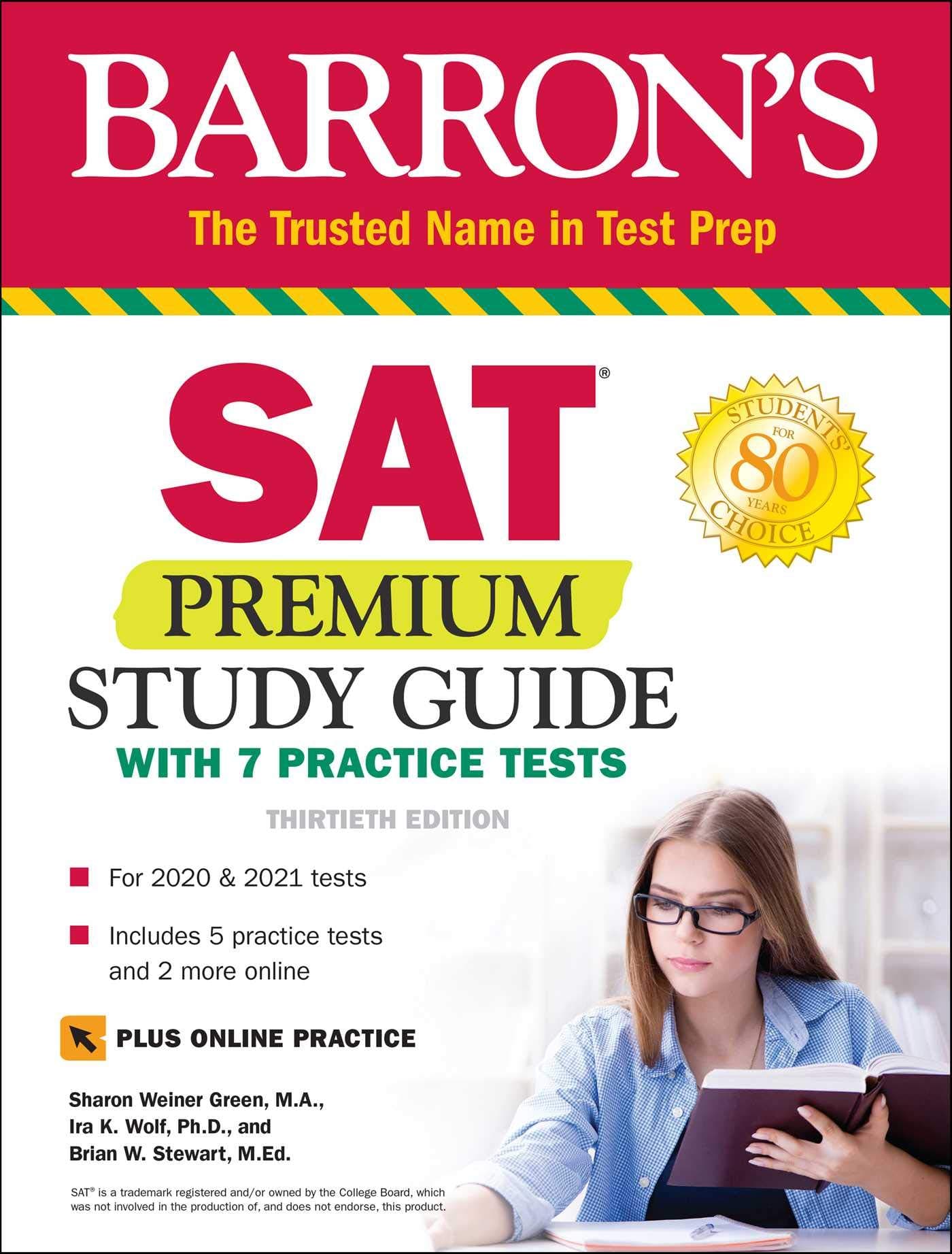 Barrons Educational Series SAT Premium Study Guide with 7 Practice Tests