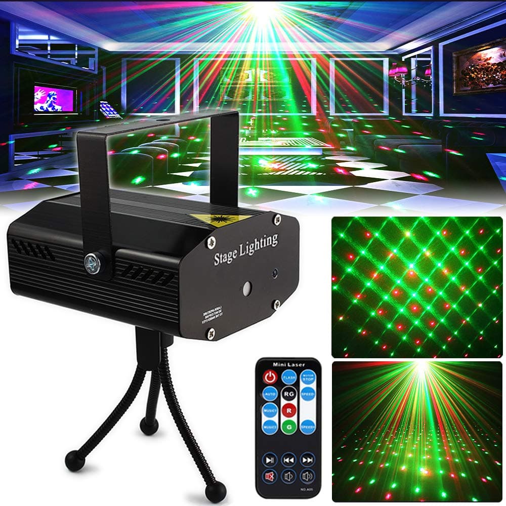 Party Light Disco DJ Lights SPOOBOOLA Stage Lights Projector Mini Auto Flash Sound Activated with Remote Control for Dancing Thanksgiving KTV Bar Birthday