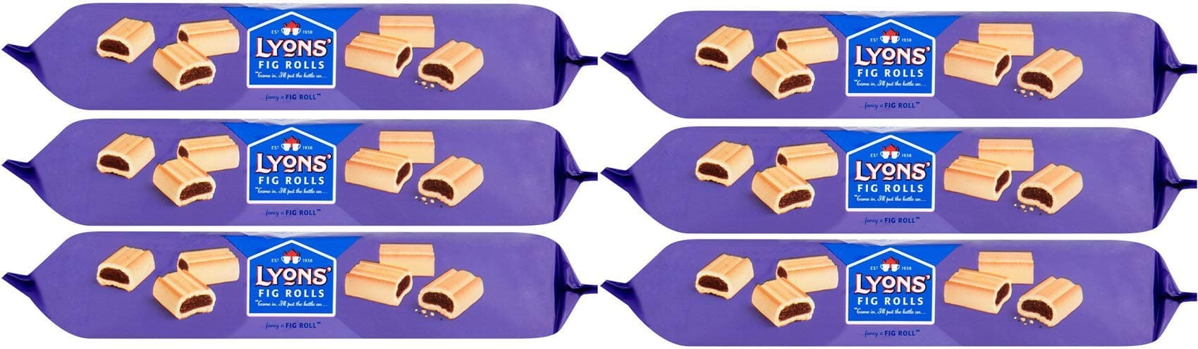 Lyons Fig Rolls 200 g X 6, Sweet with Fig Paste Filling