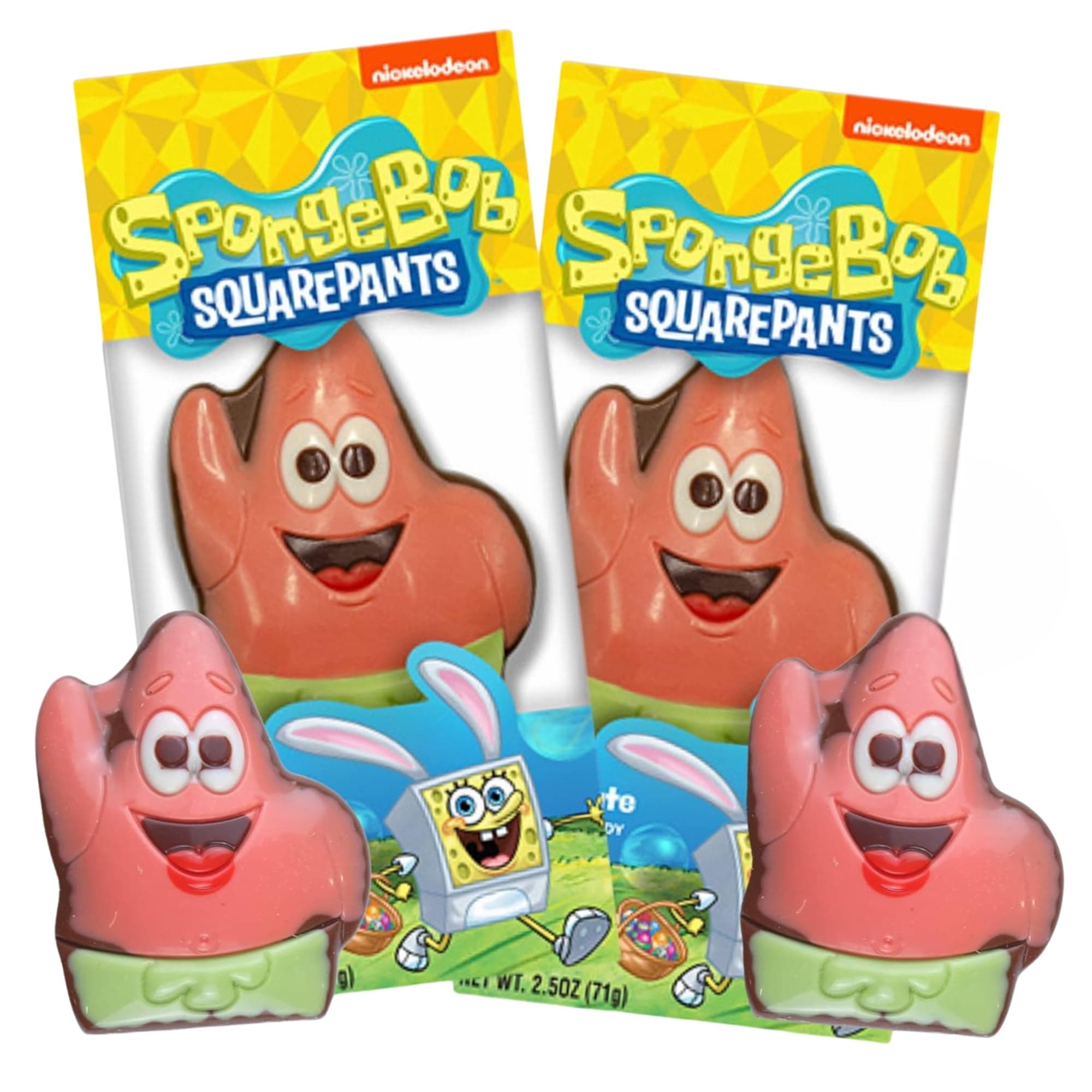 SpongeBob SquarePants Easter Basket Milk Chocolate Flavored Gift, Individually Boxed Candy, 2.5 Ounces (Pack of 2) (Patrick)