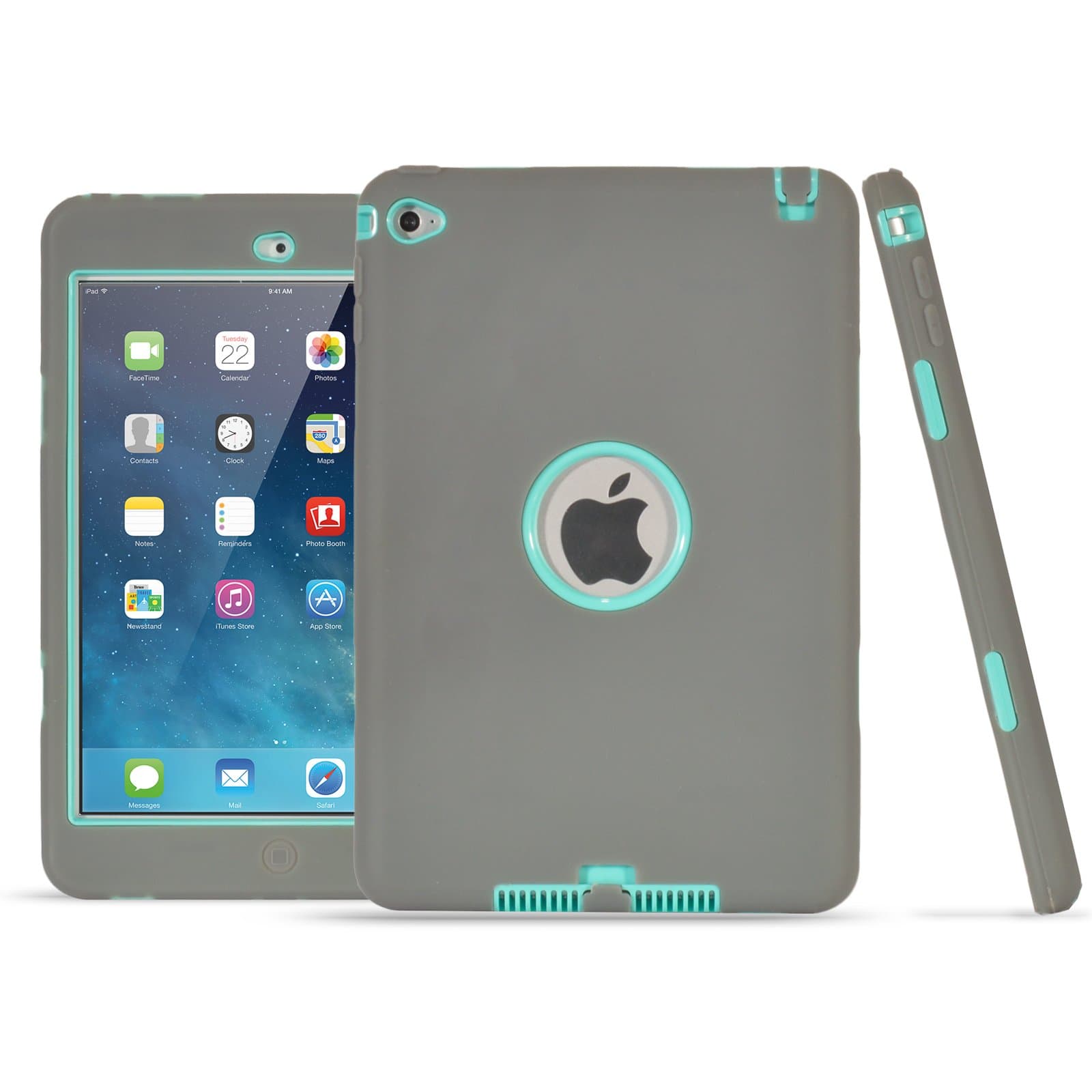 iPad mini 4 Case,Fisel Three Layer Rugged Armor Defensive Shockproof Hybrid Heavy Duty Anti-Scratch Bumper High Impact Resistant Full-Body Protective for iPad mini 4 Generation