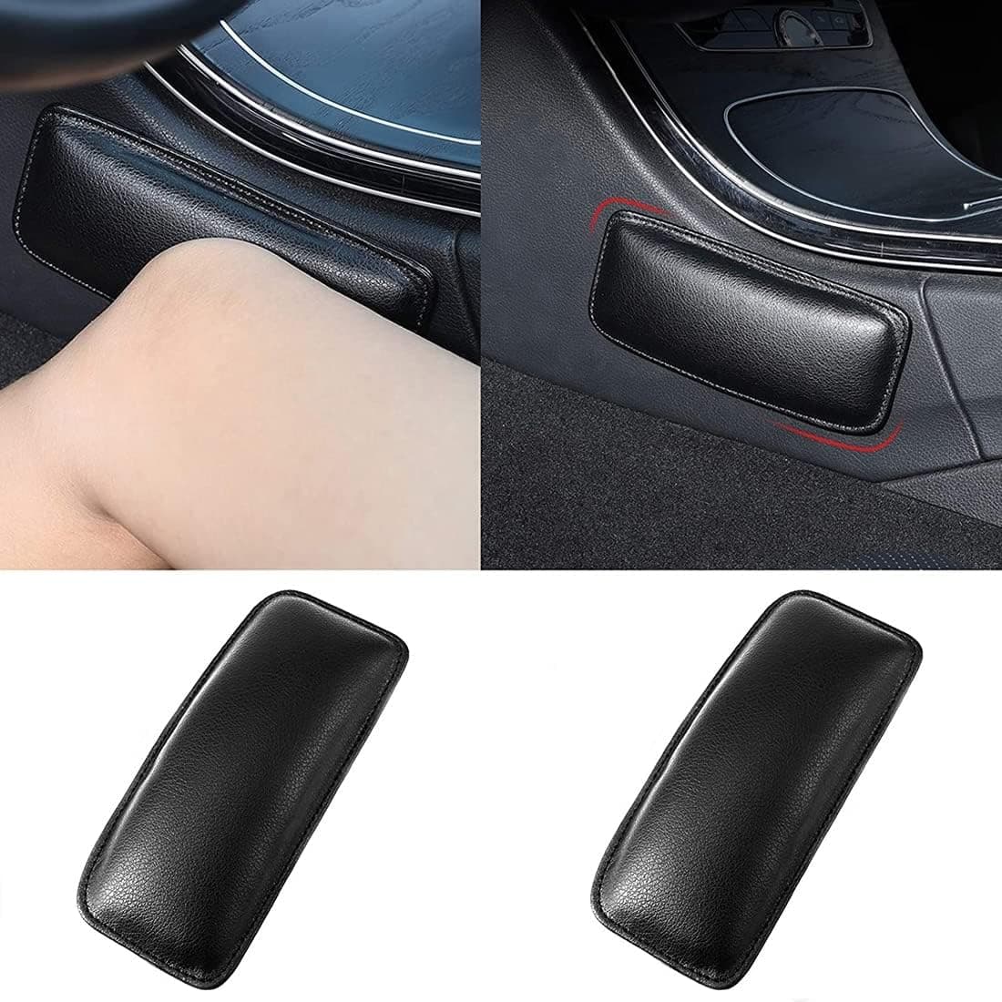 2 Pack Universal Car Center Console Knee Cushion Soft Pad, Door Armrest Protective Pad Soft Leather Armrest Pillow