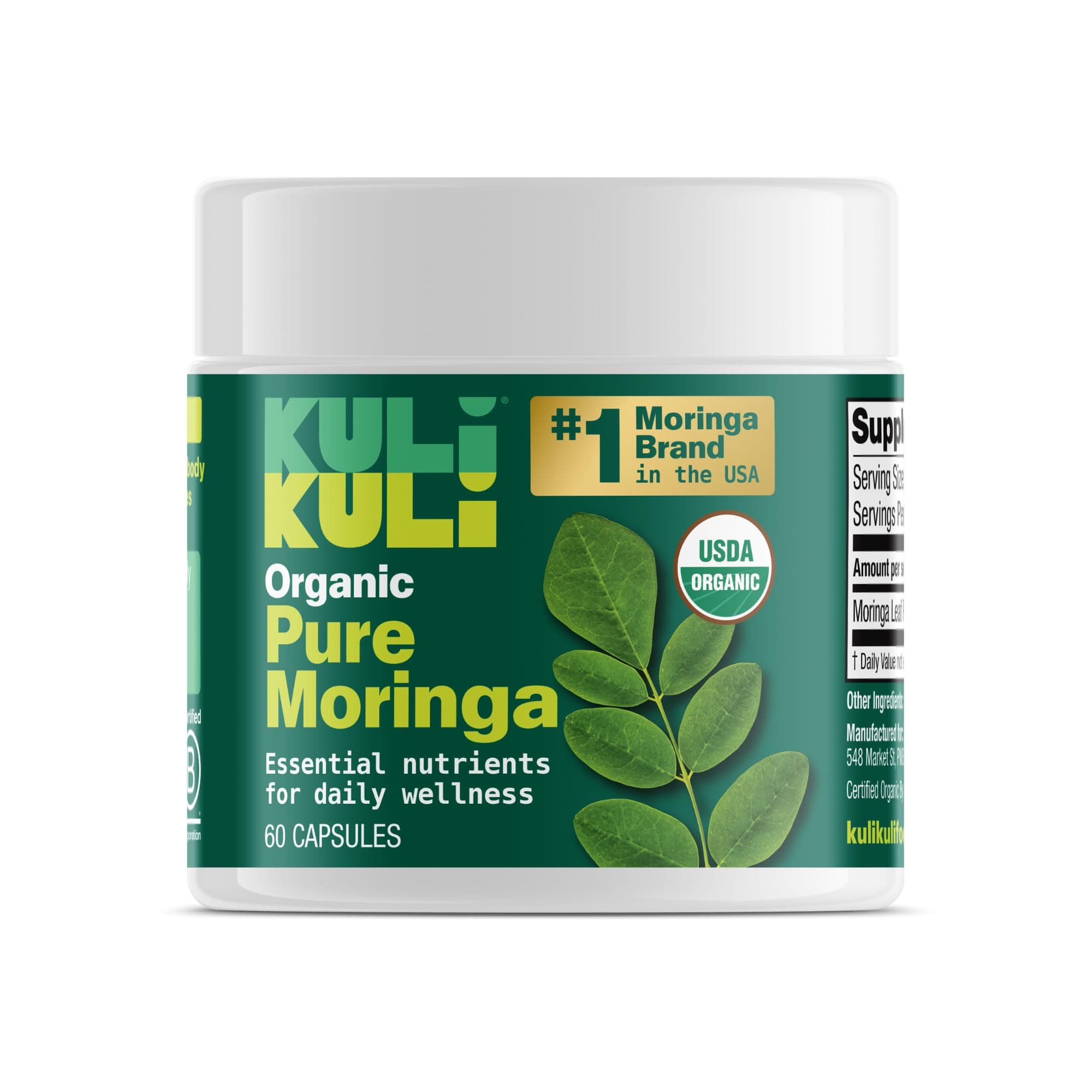 Organic Pure Moringa Capsules, 60 CT
