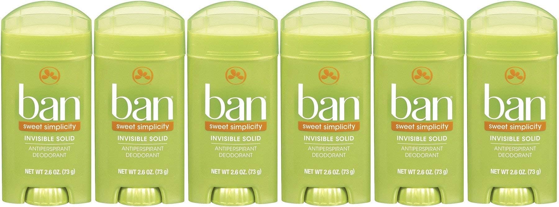 Ban Antiperspirant Deodorant, Invisible Solid, Sweet Surrender, 2.6-Ounce Bottles (Pack of 6)