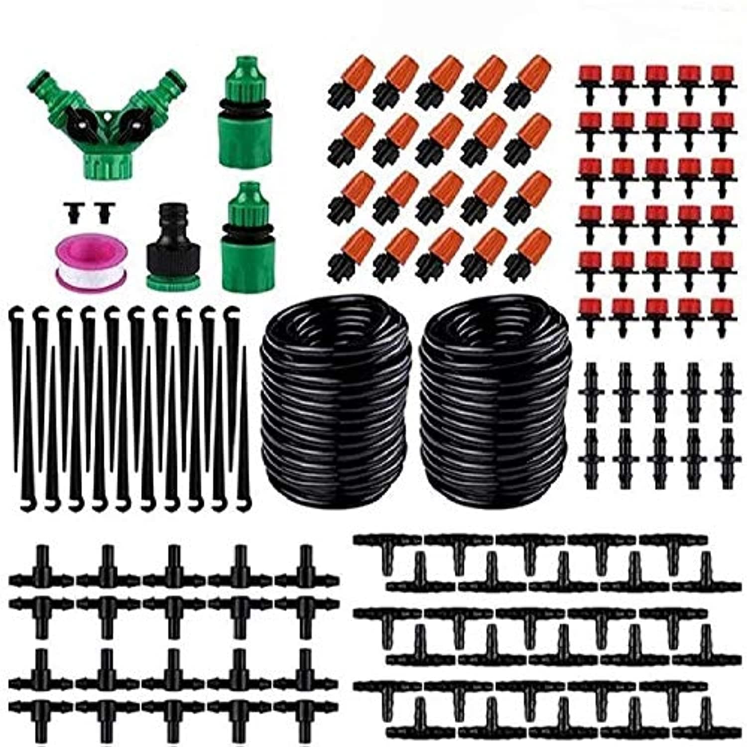 HYLAN Irrigation Kit 149PCS Micro Watering Systems Plants Drip Irrigation Greenhouse Sprinkler for Garden Humidification Lawn Outdoors Atomization Cooling-30M