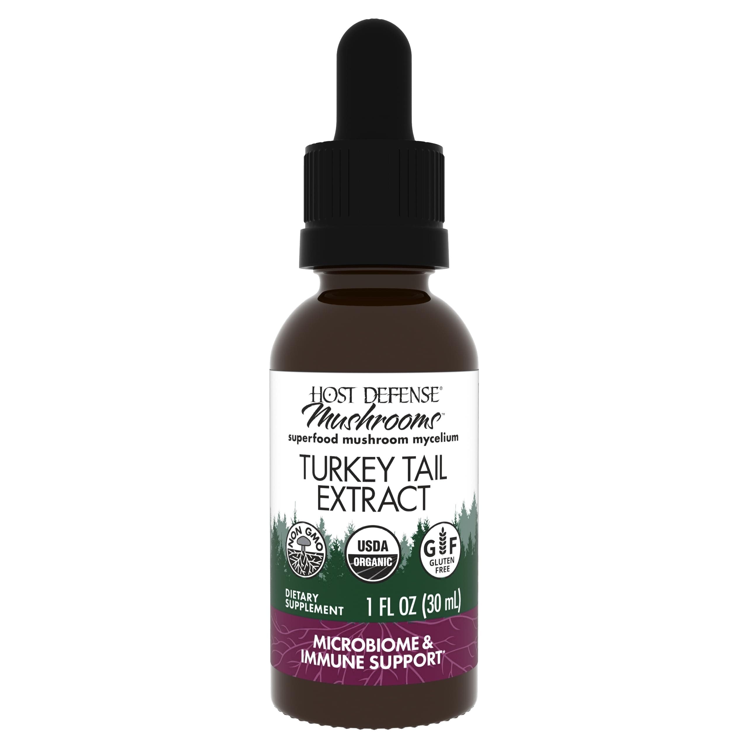 1 oz: Host Defense - Turkey Tail Extract, Mushroom Support for Immune Response, 30 Servings (1 oz)