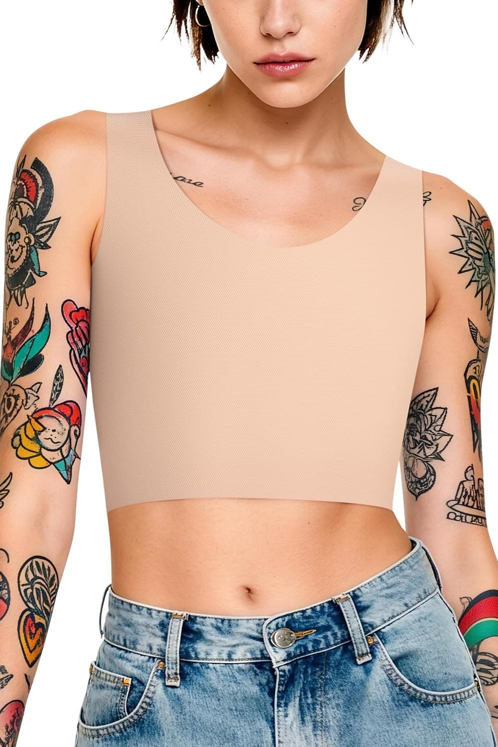 Transgender FTM Breathable Seamless Half Chest Binder