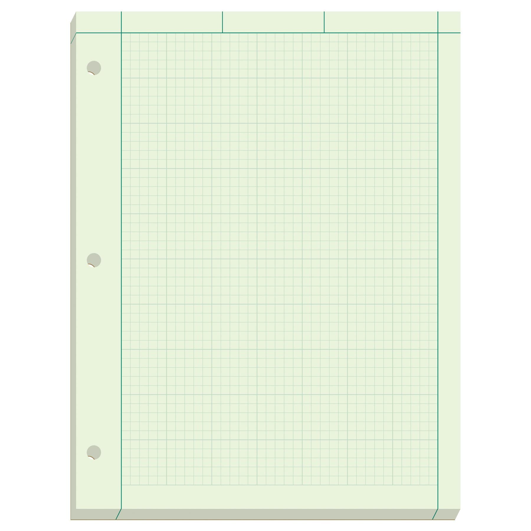 Ampad Engineer Pad, 5 Squares per Inch, 8.5" x 11", 200 Sheet Pad, Green (22-144)