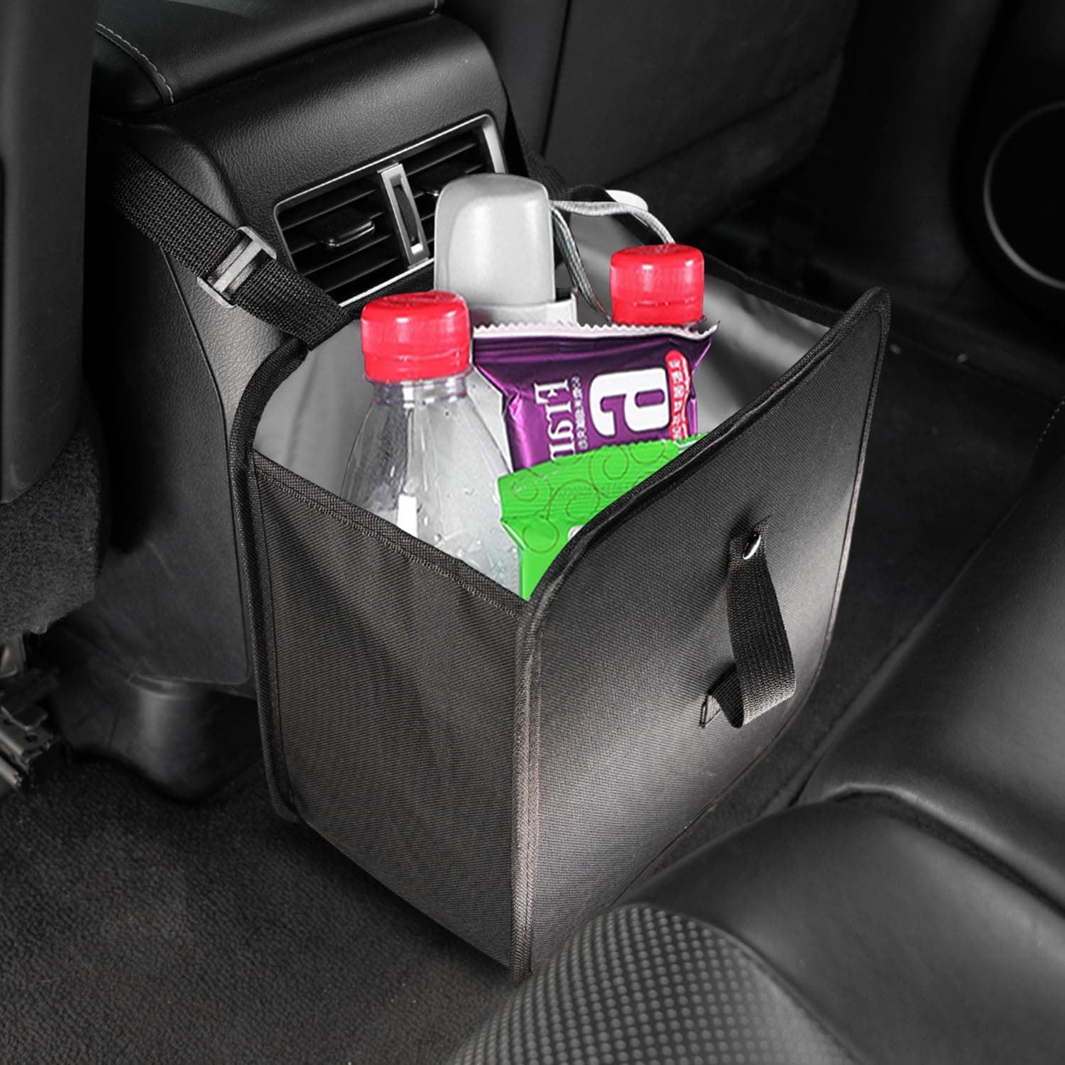 JUSTTOPFoldable Car Trash Can, Essential Accessories for Interior, Hanging Leakproof Car Trash Bag, Multipurpose Organizer and Storage (3 Gallon)
