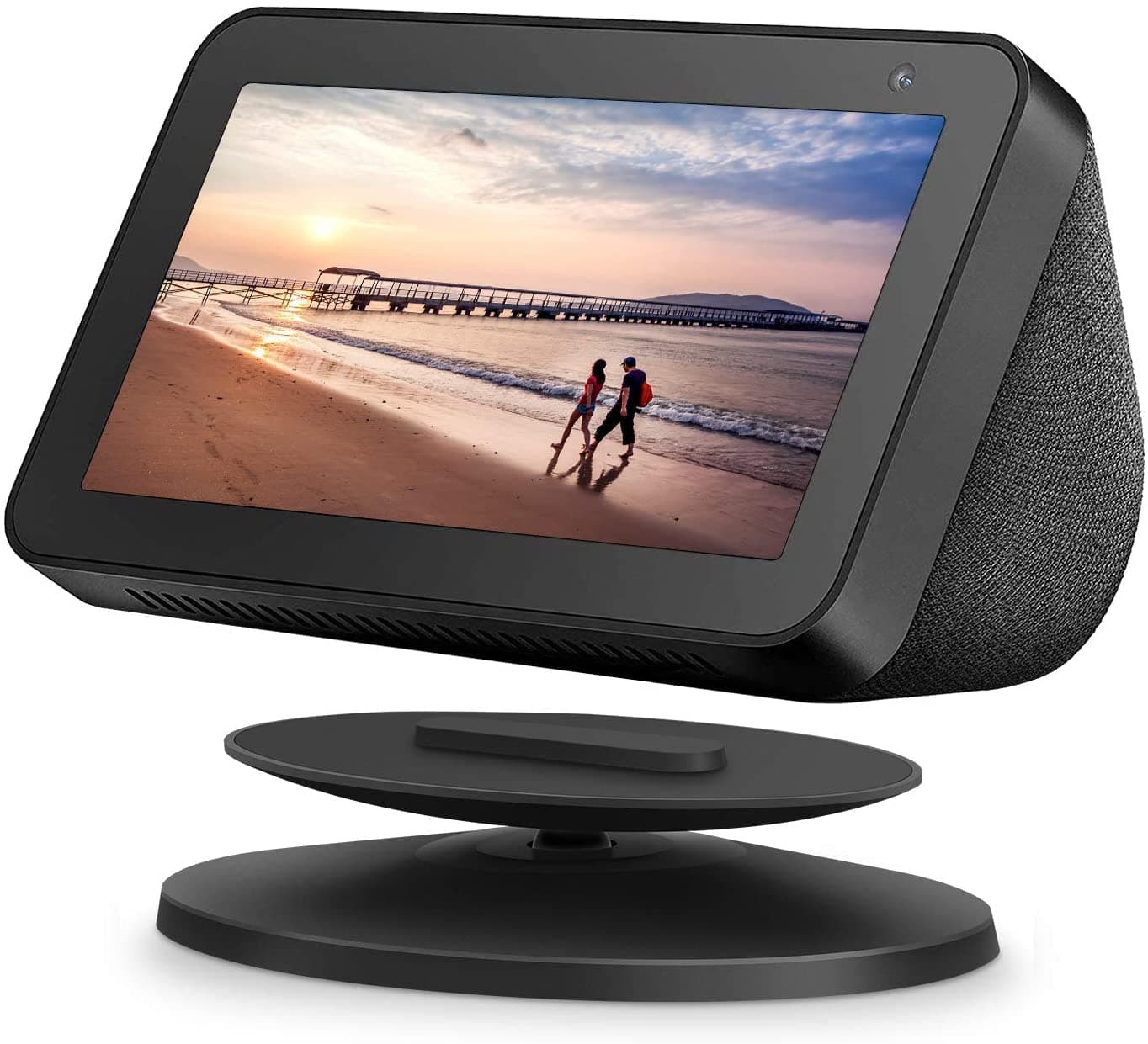 Echo Show Stand For 5 And 8, Universal Adjustable Speaker Mount Magnetic Holder With Aluminum Anti-Slip Base, 360 Degree Rotation, Tilt Function (Black)