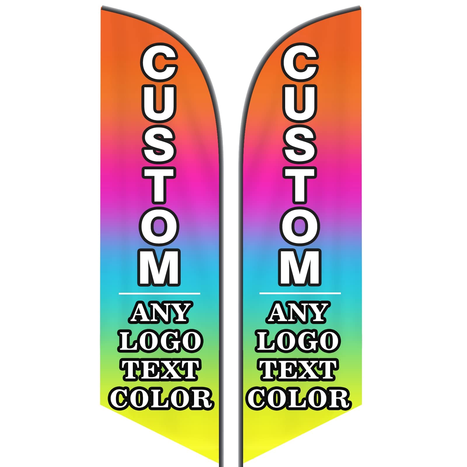 Custom Advertising Feather Flags with Pole Kit Optional, Customized Logo Text Personalized Double Sided Open Flag Sign for Outside Business Advertisement(50×200cm/1.6×6.6FT)