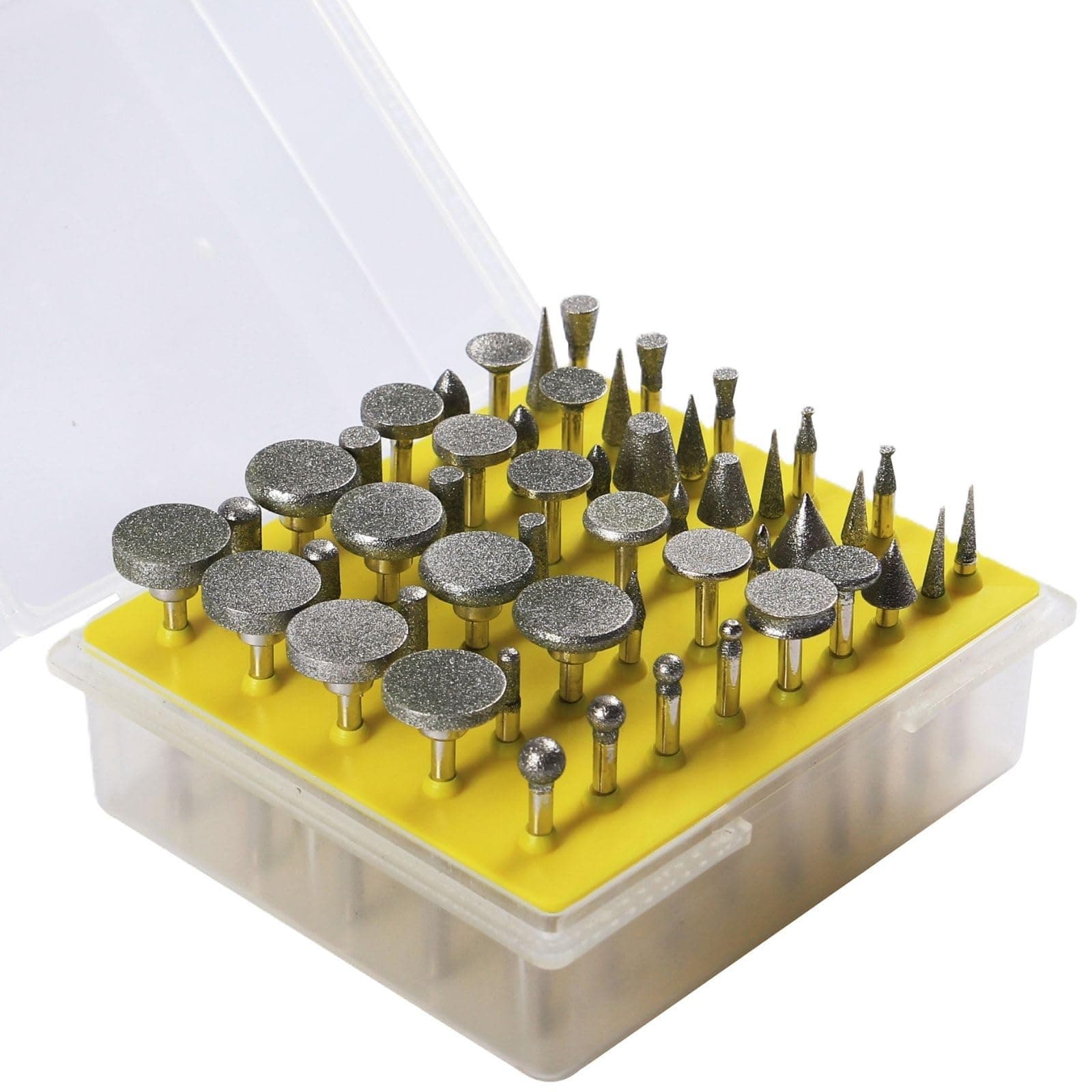 50 Pieces Diamond Rotary Tool Bits Precision Stone Carving Tools 120 Grit Rock Carving Tools for Stones Rock Engraving Bits Compatible with Dremel Engraving Bits