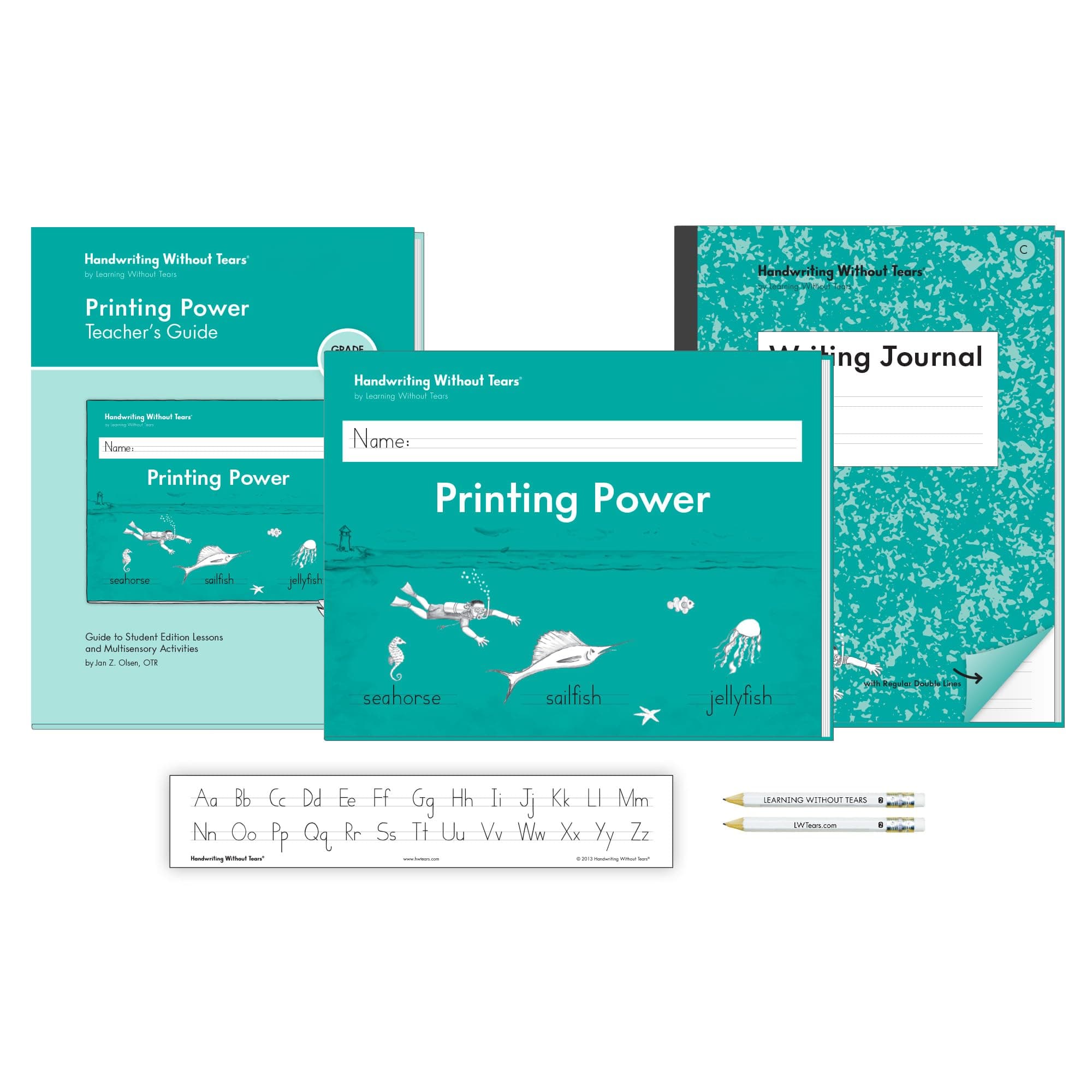 Handwriting Without Tears Kick Start Kindergarten Printing Bundle,Age 7+, 2nd Grade, Student & Teacher Workbooks, School & Home, Language Arts,Tutoring,Tiny Pencils Included