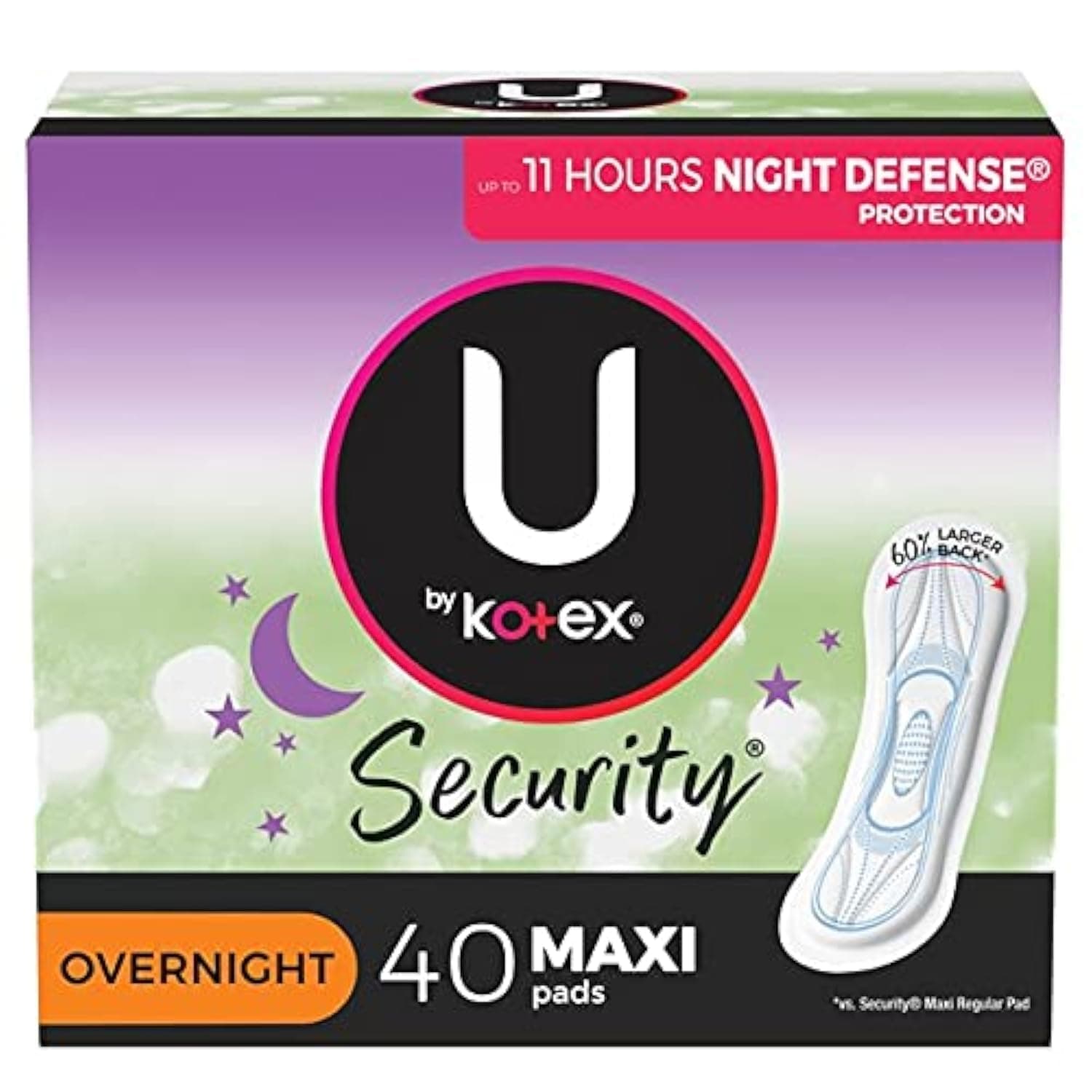 Kotex Overnight Security Pads 40 Count