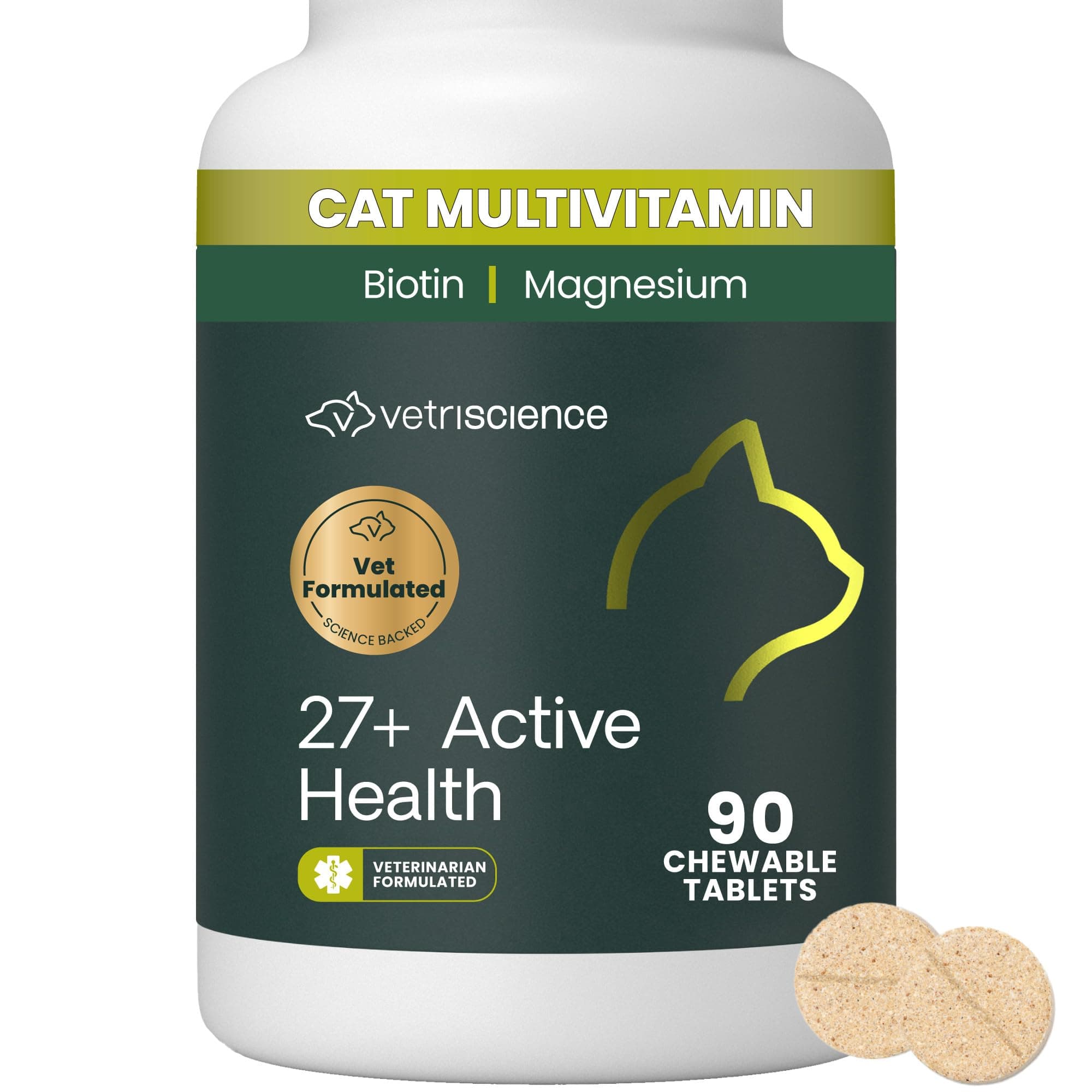 VetriScience Laboratories Nu Cat Multivitamin 90 Chewable Tablets for Cats