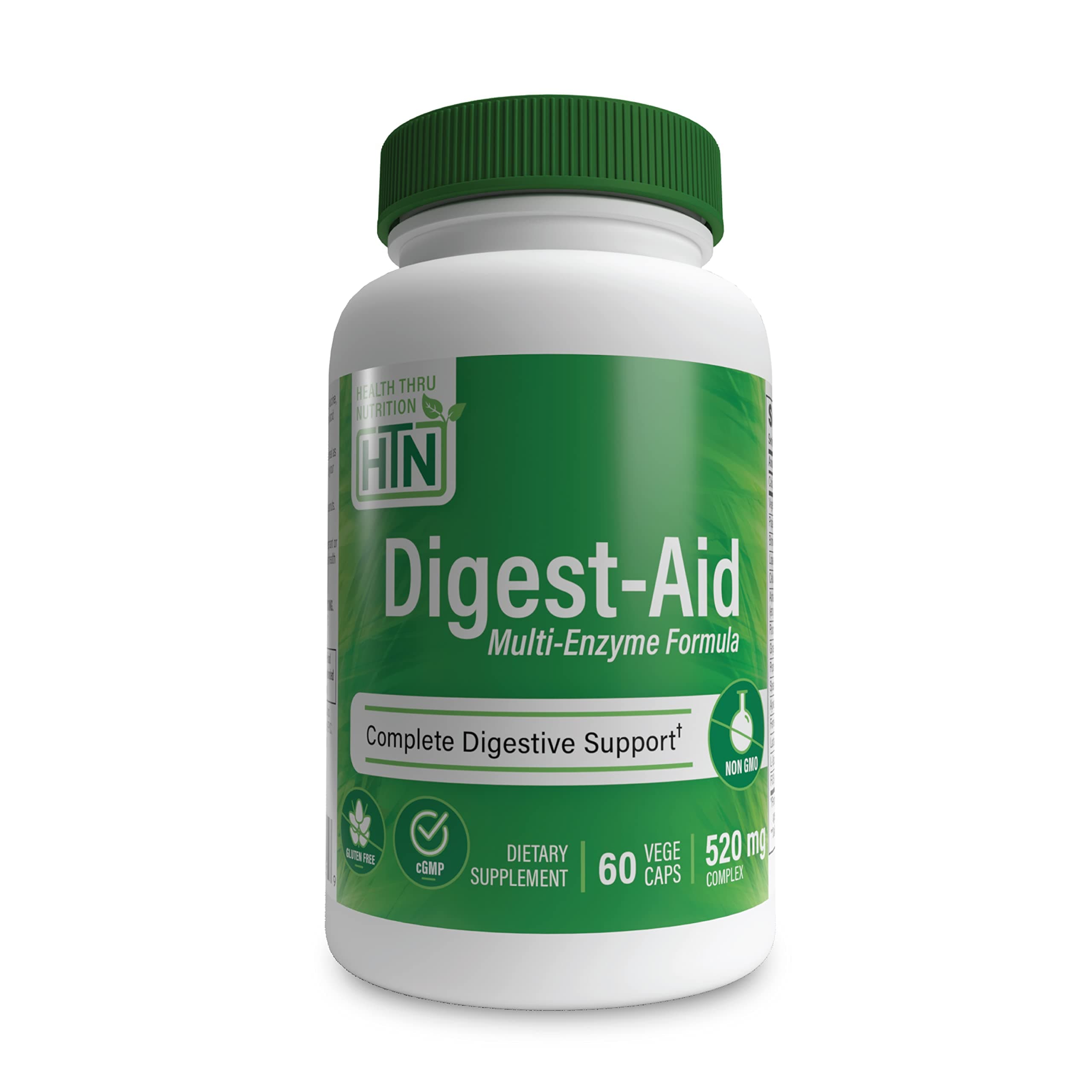 Digest-Aid | Complete Digestive Enzyme Formula with Pre and Probiotic | Digestion & Nutrient Absorption Support | Fast Acting Discomfort Relief | Non-GMO | by Health Thru Nutrition (Pack of 60)