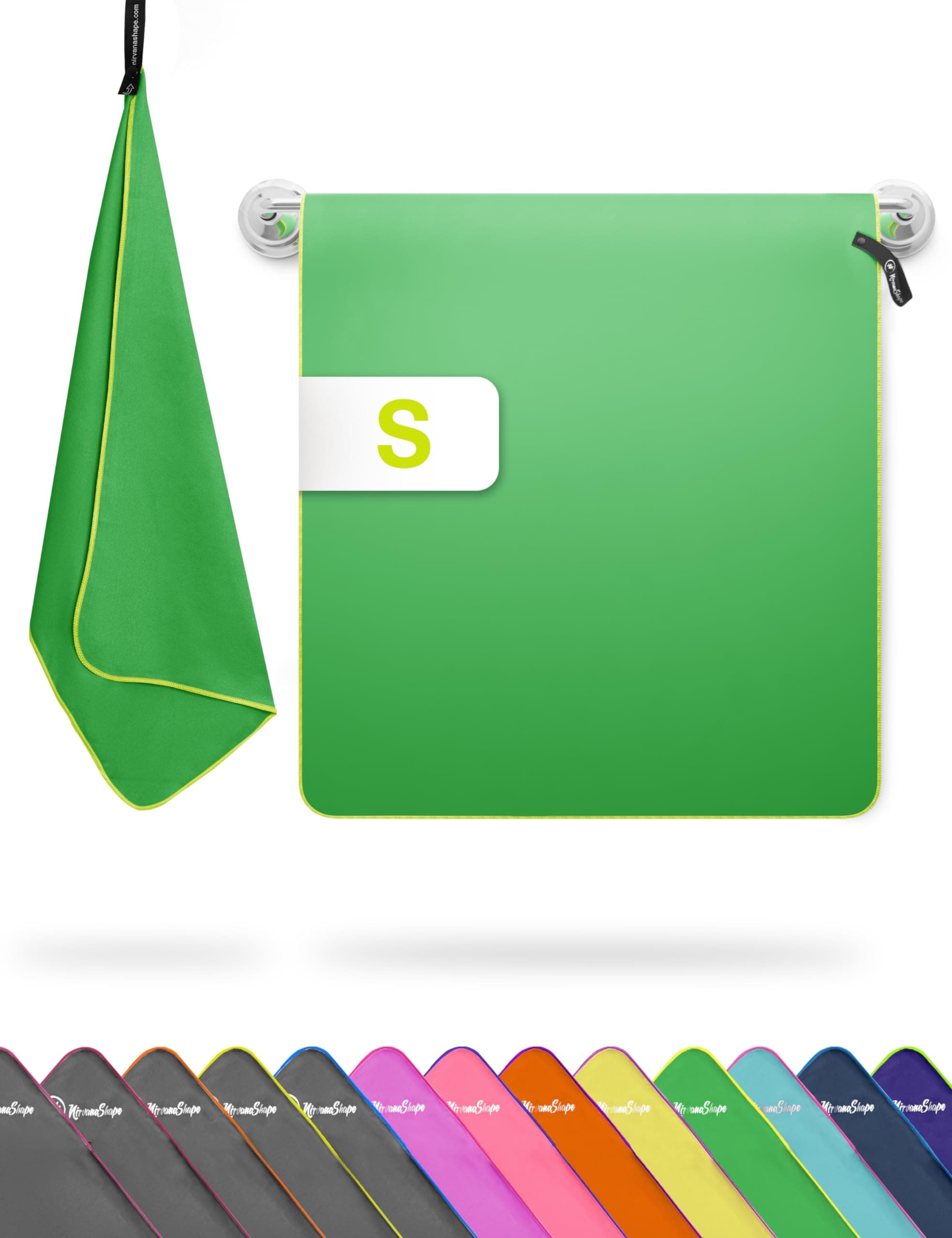 NirvanaShape microfiber towel 60 x 40 cm, lightweight compact travel towel - microfiber towel for travel, vacation, fitness - without corner pocket and pannier bag