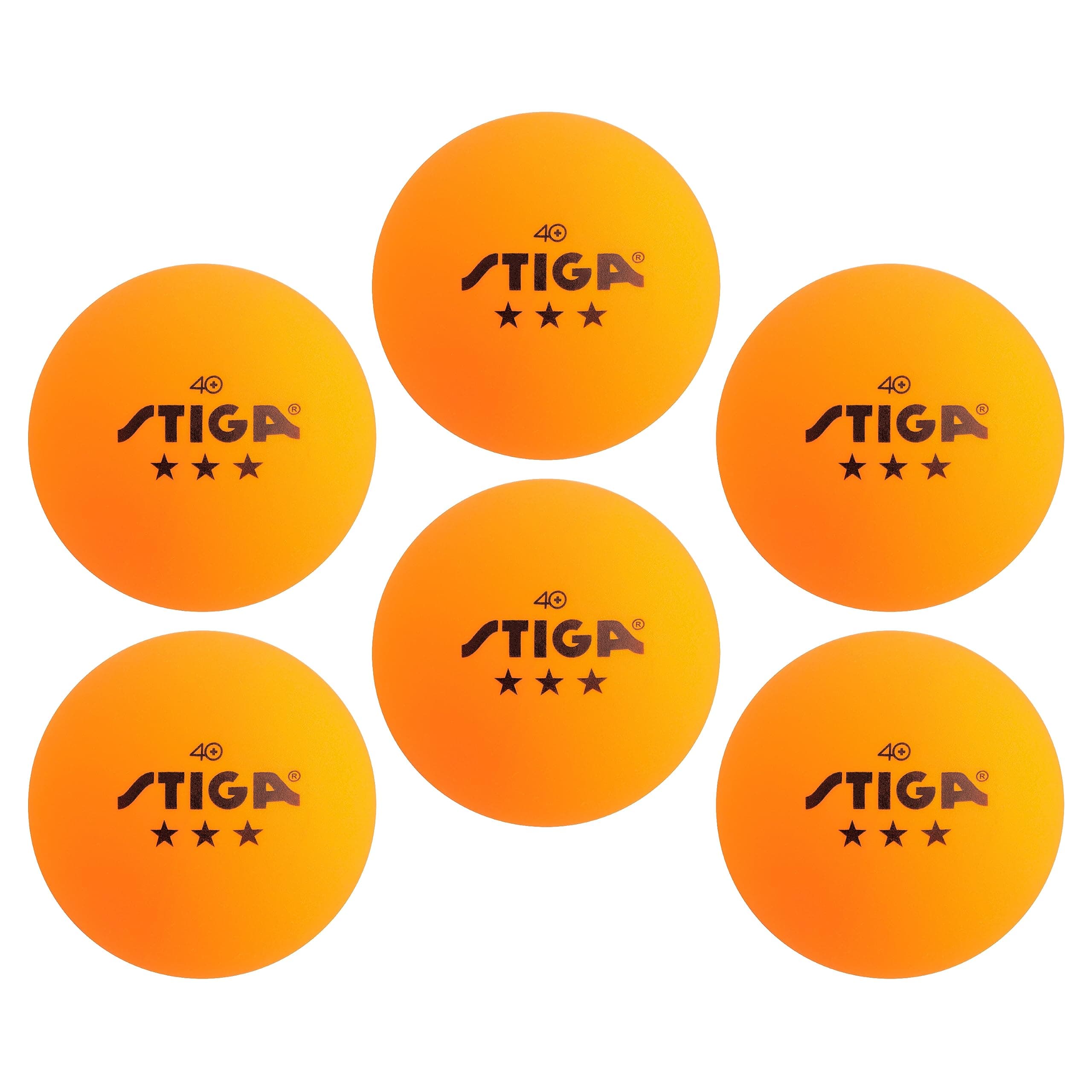 STIGA Three-Star Ping Pong Table Balls - Orange