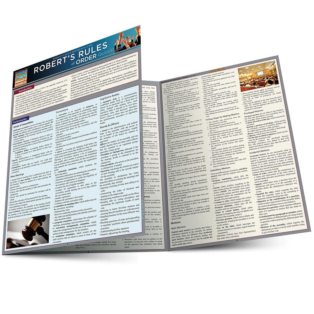 Robert'S Rules Of Order: a QuickStudy Laminated Reference Guide