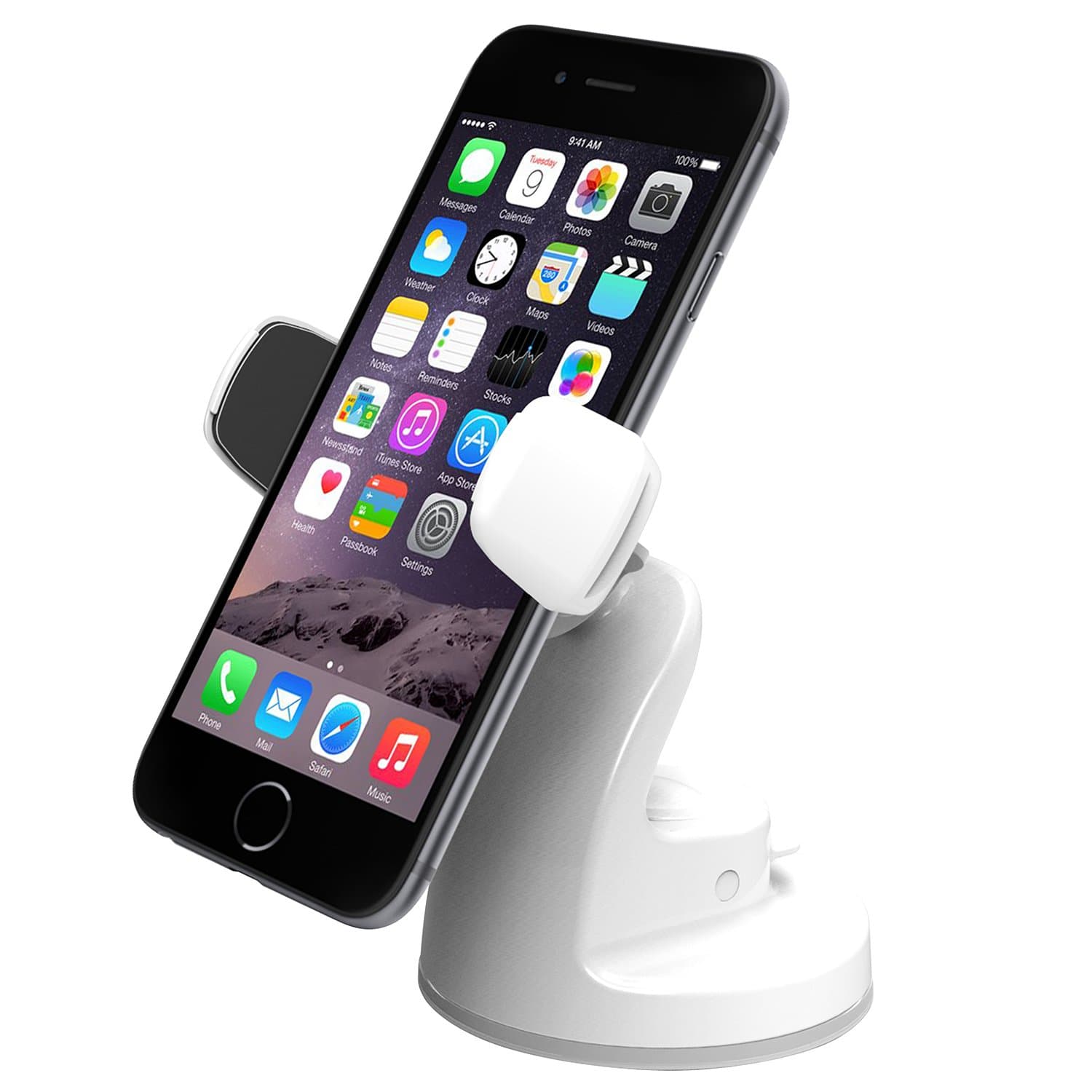 iOttie Easy View 2 Universal Car Mount Holder for Apple iPhone 7 / 7 Plus / 6 / 6 Plus / 5s and Samsung, Android - White