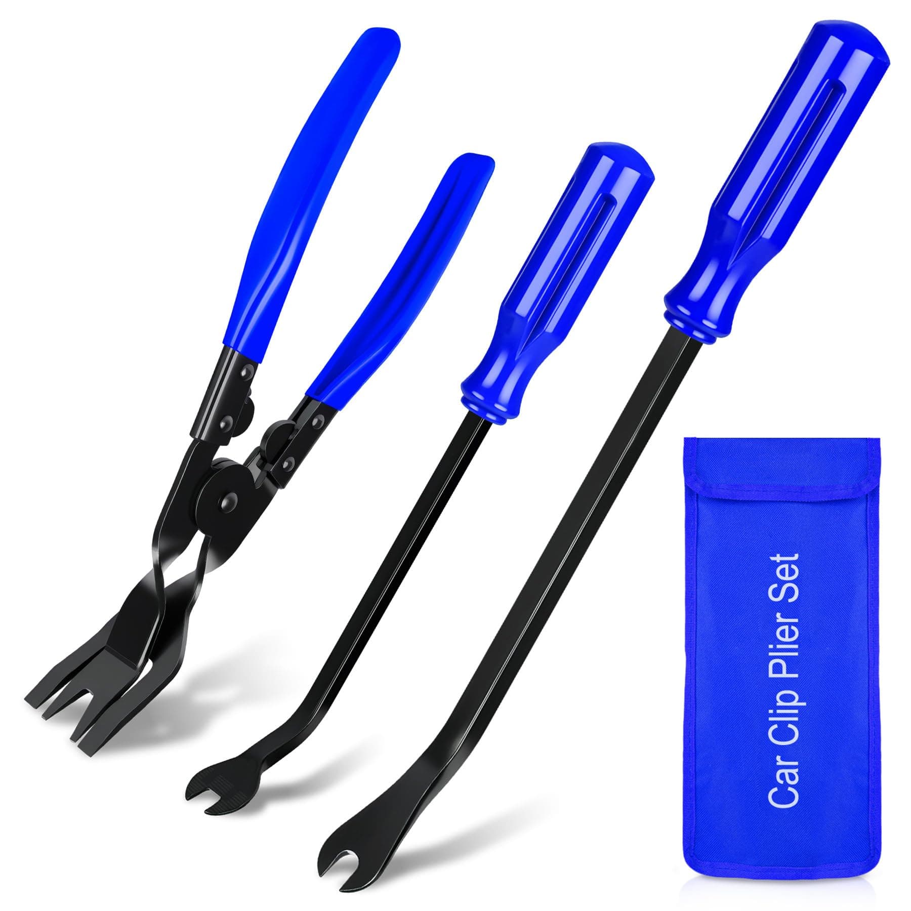 Clip Pliers Trim Upholstery Tools - 3 Pack Car Removal Tool Set to Remove Rivets Fasteners Push Pins, Clips Puller Kit for Door Dash Dashboard Panel Body Repair Tools