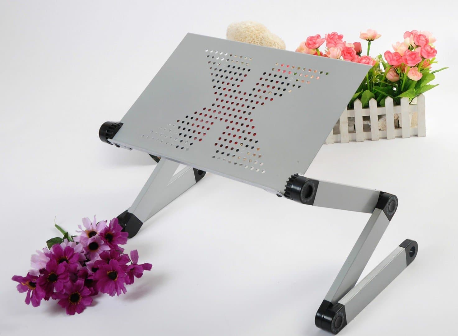 FCD Portable Foldable Adjustable Ergonomic Laptop Table Desk Bed Tray Cooling Pad