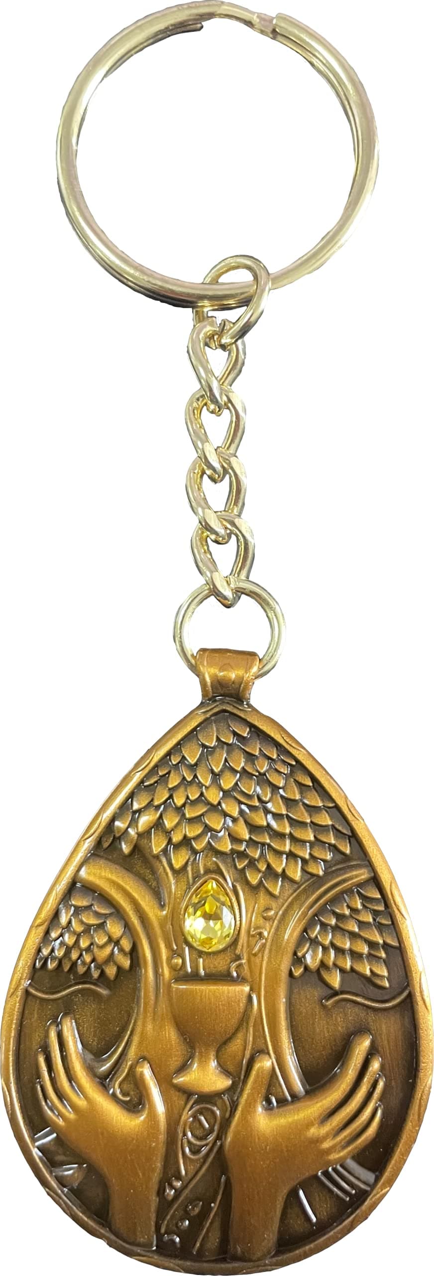 Elden Ring Inspired Blessed Dew Talisman Keychain with Key Ring,Perfect Decoration for Everyday Carrying Stuff., Gold, Normal