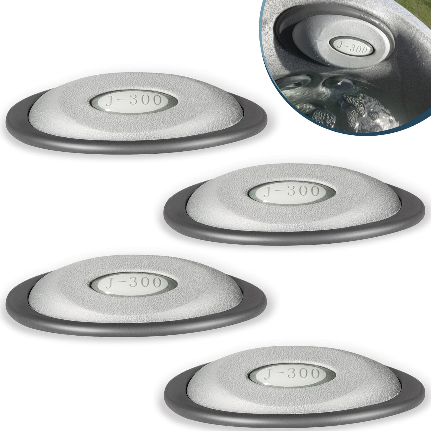 2472-824 Oval Pillow Insert + Back Mount for Jacuzzi J-300 Series Hot Tubs & Spas(2014-2018), J300 Headrest Pillow Replace 2455-263 (4 Pack)