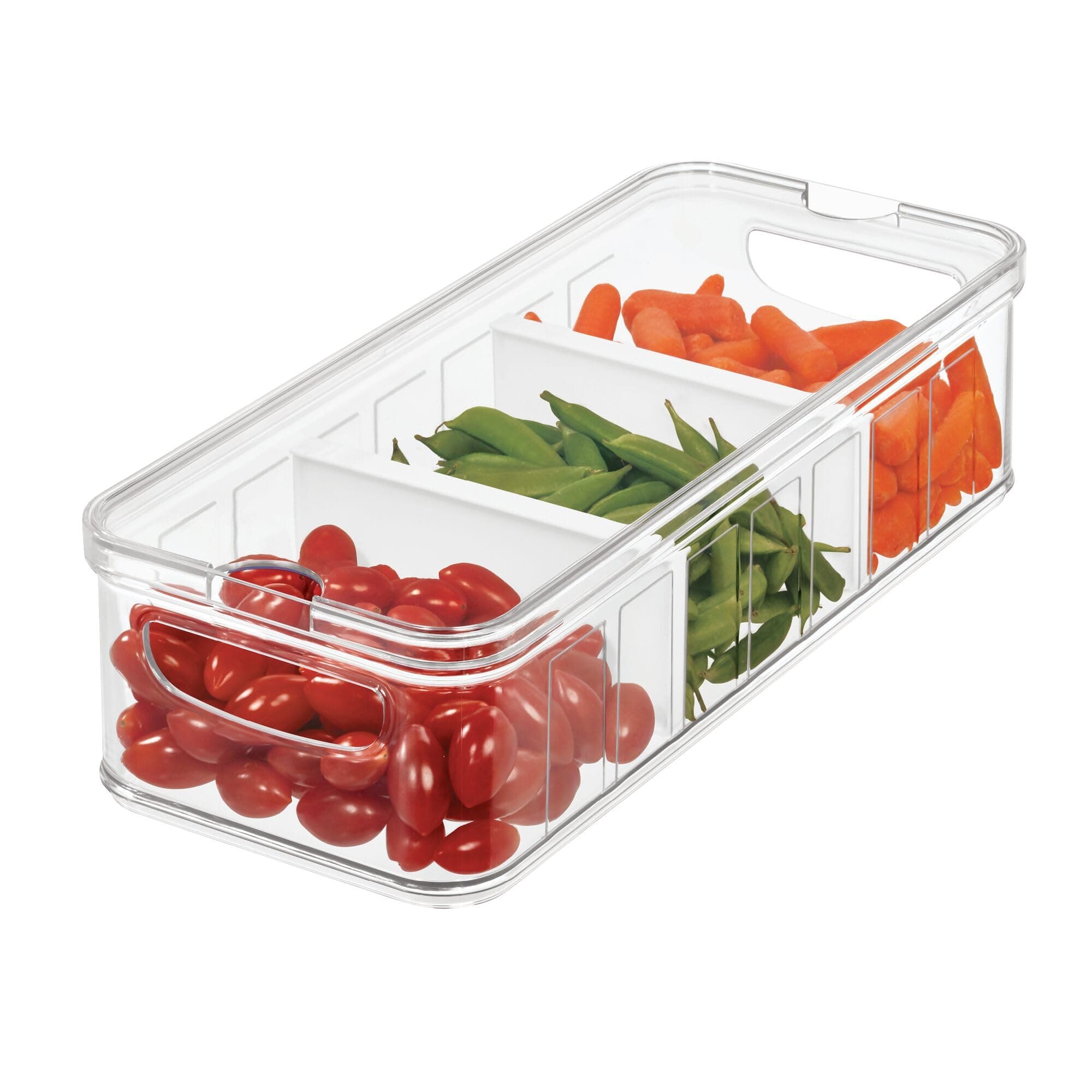 iDesign Fridge box, large BPA free plastic storage box, kitchen or office storage system, clear, 38.1 x 16.5 x 9.5 cm