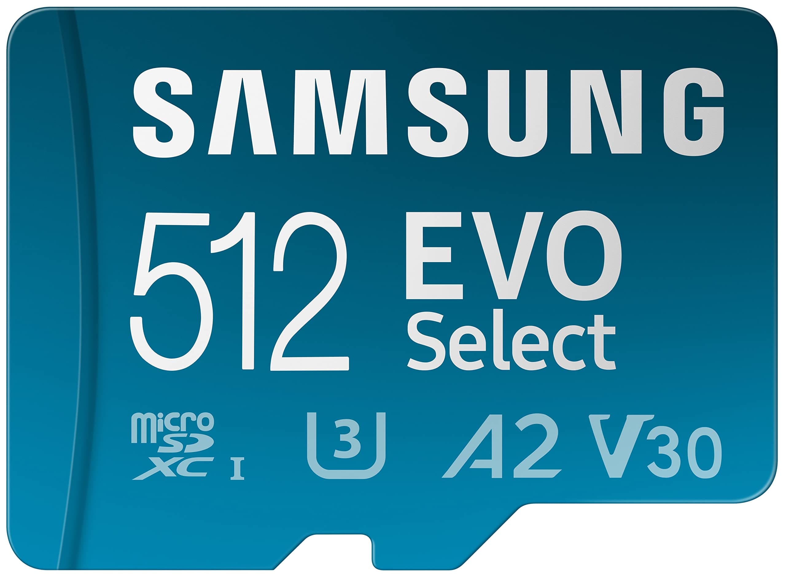 EVO Select + Adapter 512GB microSDXC 130MB/s Full HD & 4K UHD, UHS-I, U3, A2, V30 (MB-ME512KA/AM)