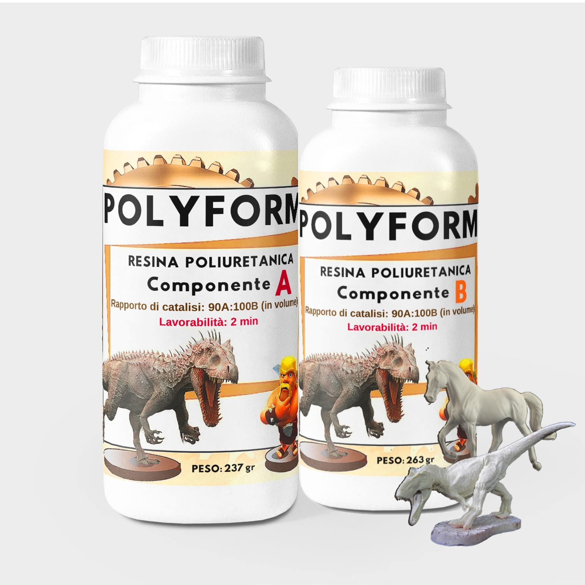 Polyform Highly Fluid Casting Polyurethane Resin, Suitable for Model Making, DIY and Jewelery, Rapid Prototyping, Beige - 1 Kg