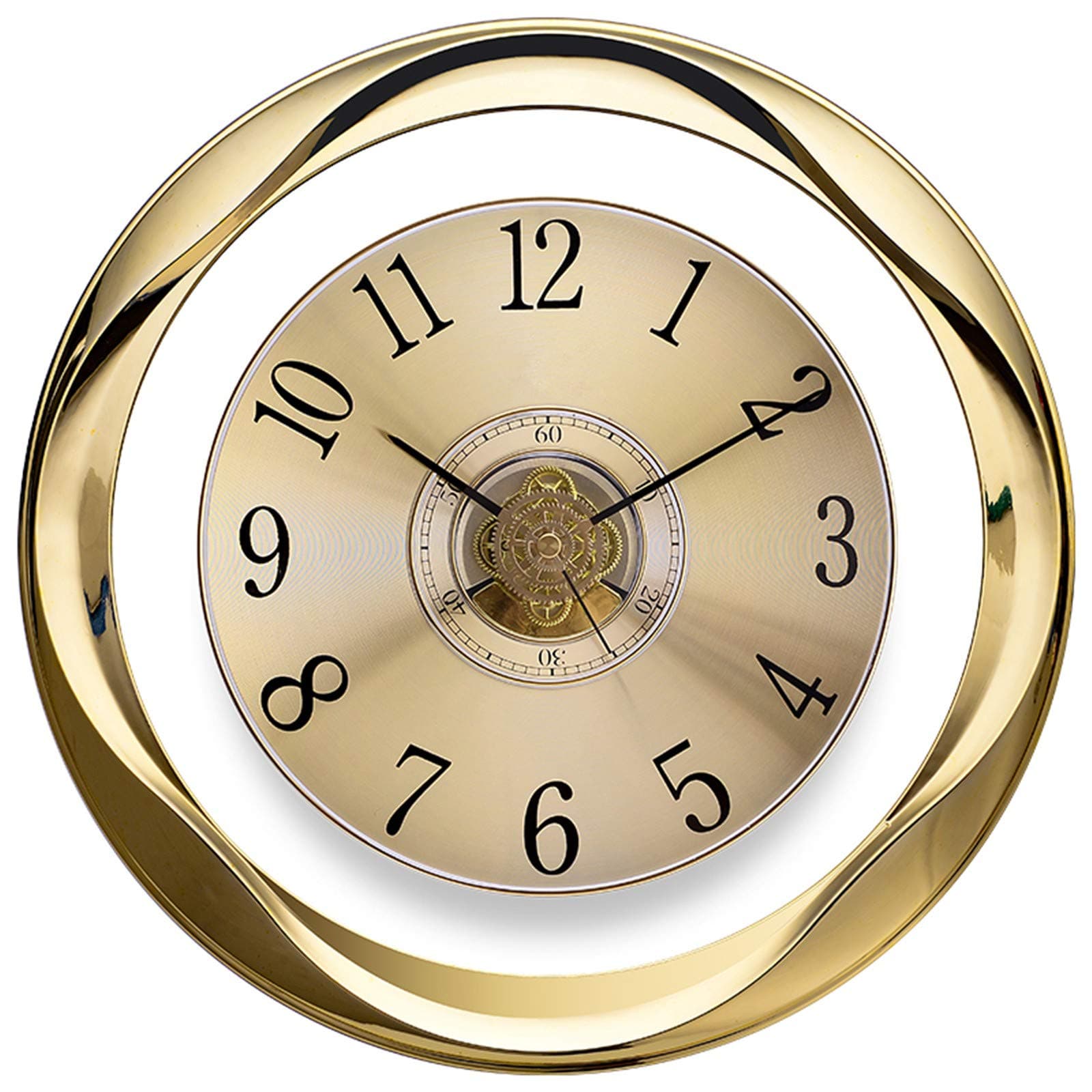 Teckpeak Golden Wall Clock, 12-Inch Small Modern Wall Clock Silent Household Office Quartz Clock Wall Decor