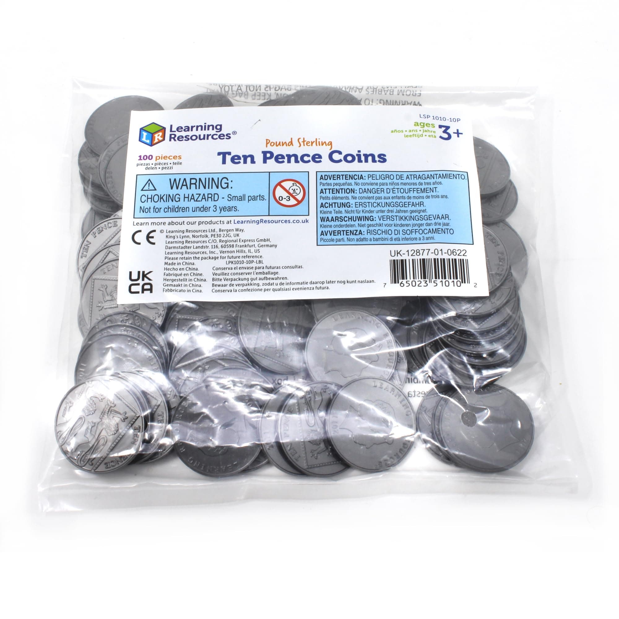 Learning Resources Ten Pence Coins, Set of 100