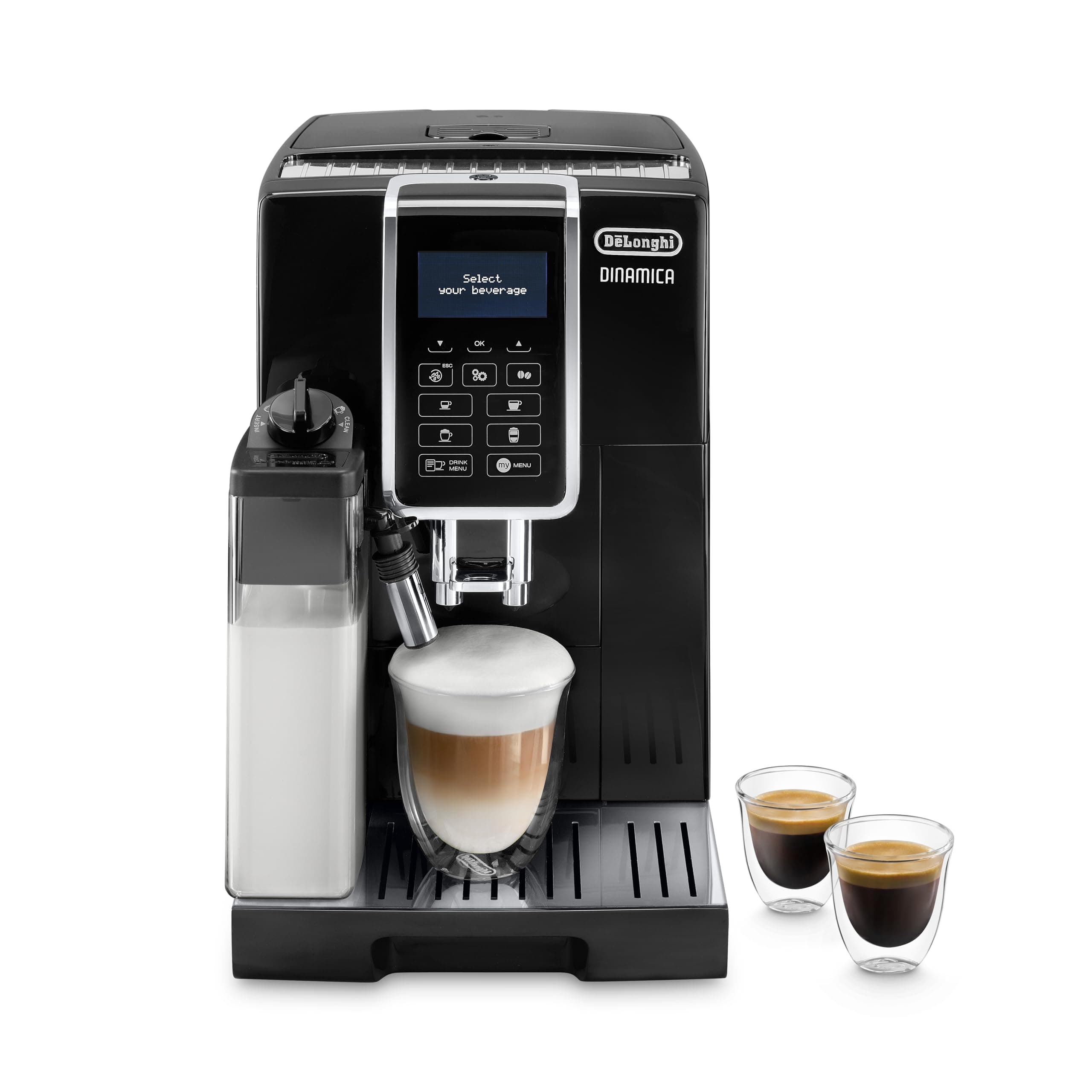 DINAMICA ECAM350.55.B Fully Automatic Coffee Machine, Bean to Cup Coffee, 24+ Functions, Ideal for Espresso, Americano, Cappuccino, Latte, Macchiato (Dark Grey)